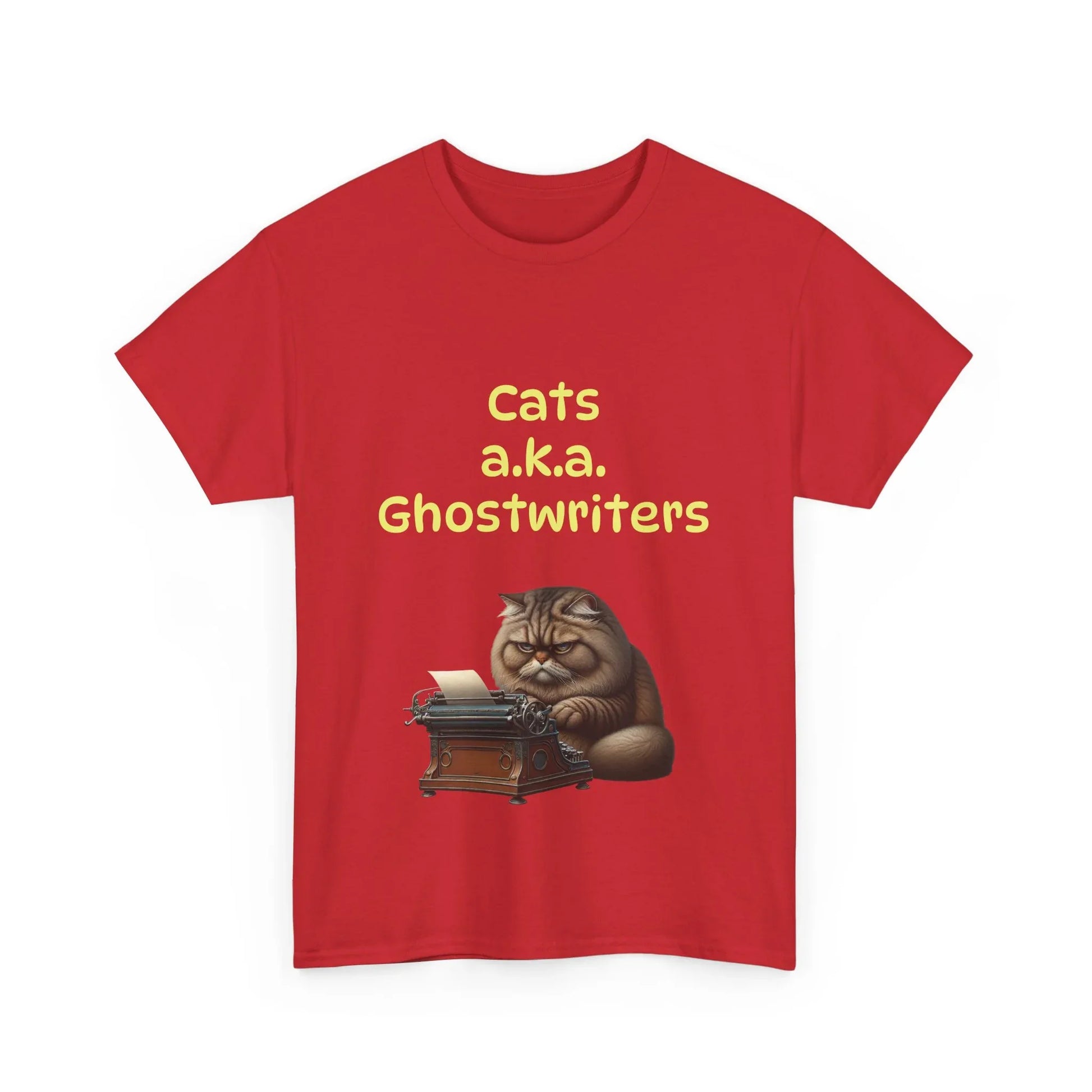 Book Lover's Unisex Heavy Cotton Tee - "Cats Ghostwriters" - The Dreamer's Bookshop.