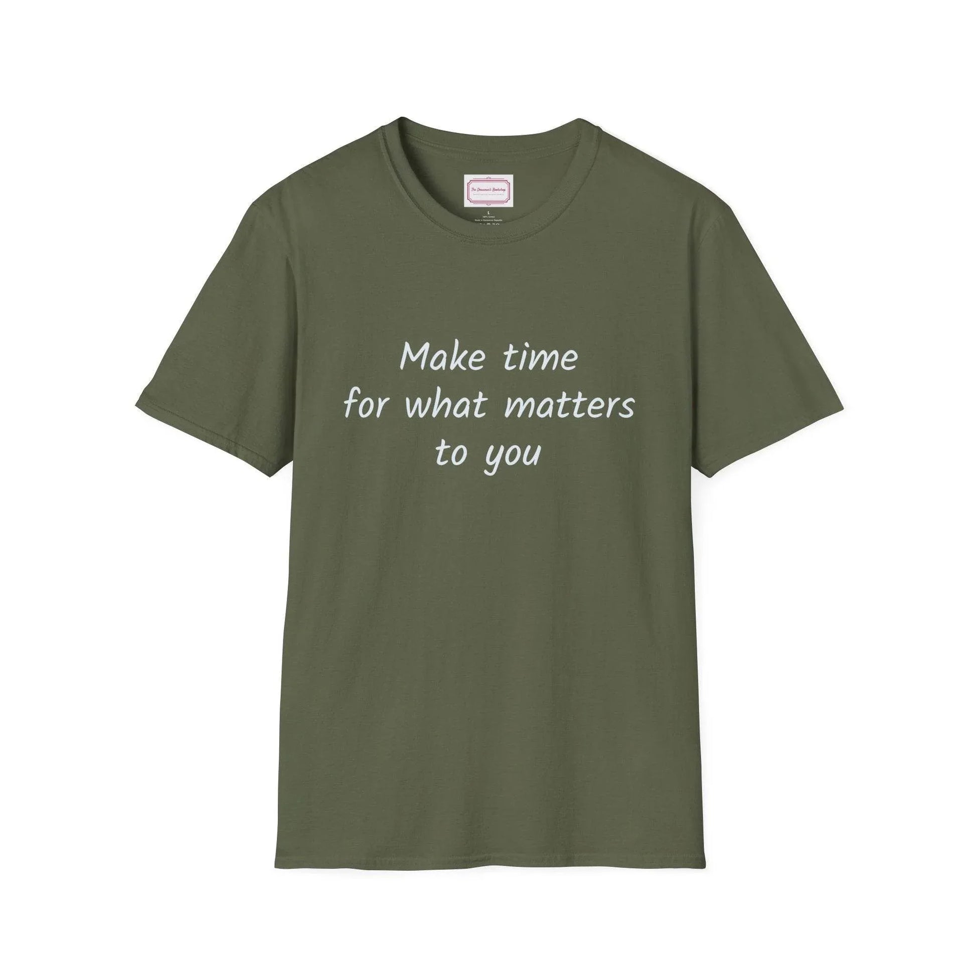 Inspirational Quote Unisex T-Shirt - Make Time - The Dreamer's Bookshop.