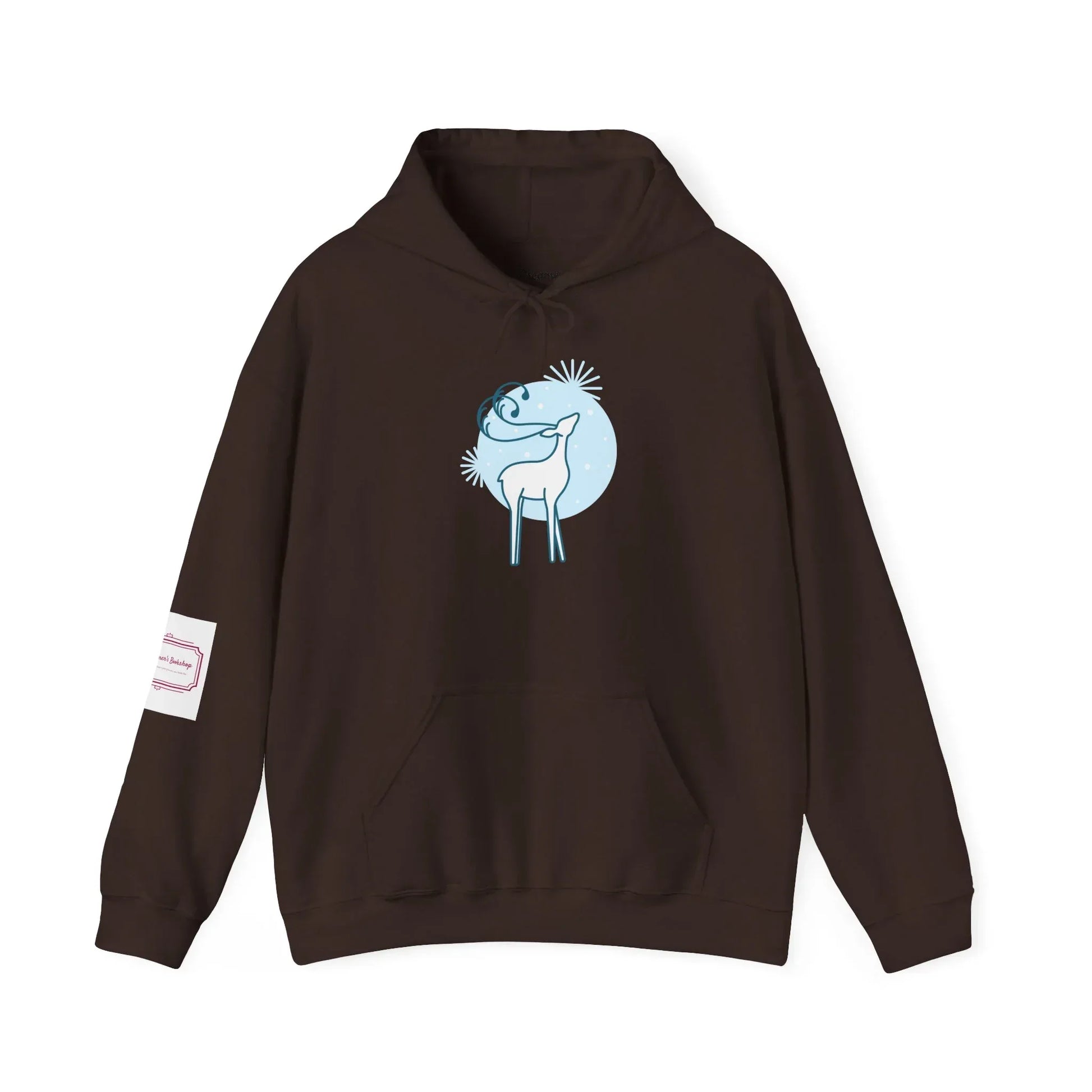 Christmas Deer Unisex Hooded Sweatshirt - Cozy Literary Apparel - The Dreamer's Bookshop.
