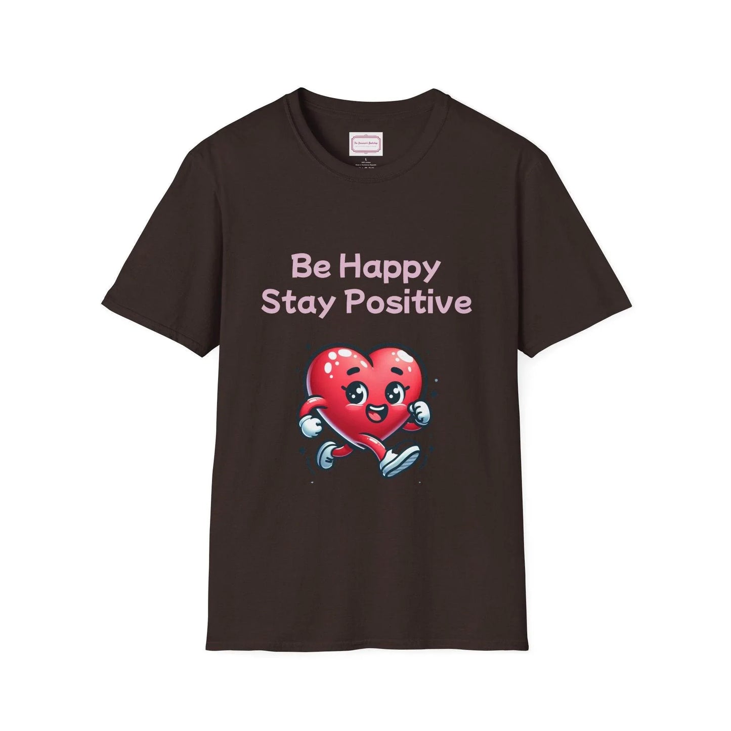 Be Happy Stay Positive T-Shirt - Unisex Softstyle Graphic Tee - The Dreamer's Bookshop.