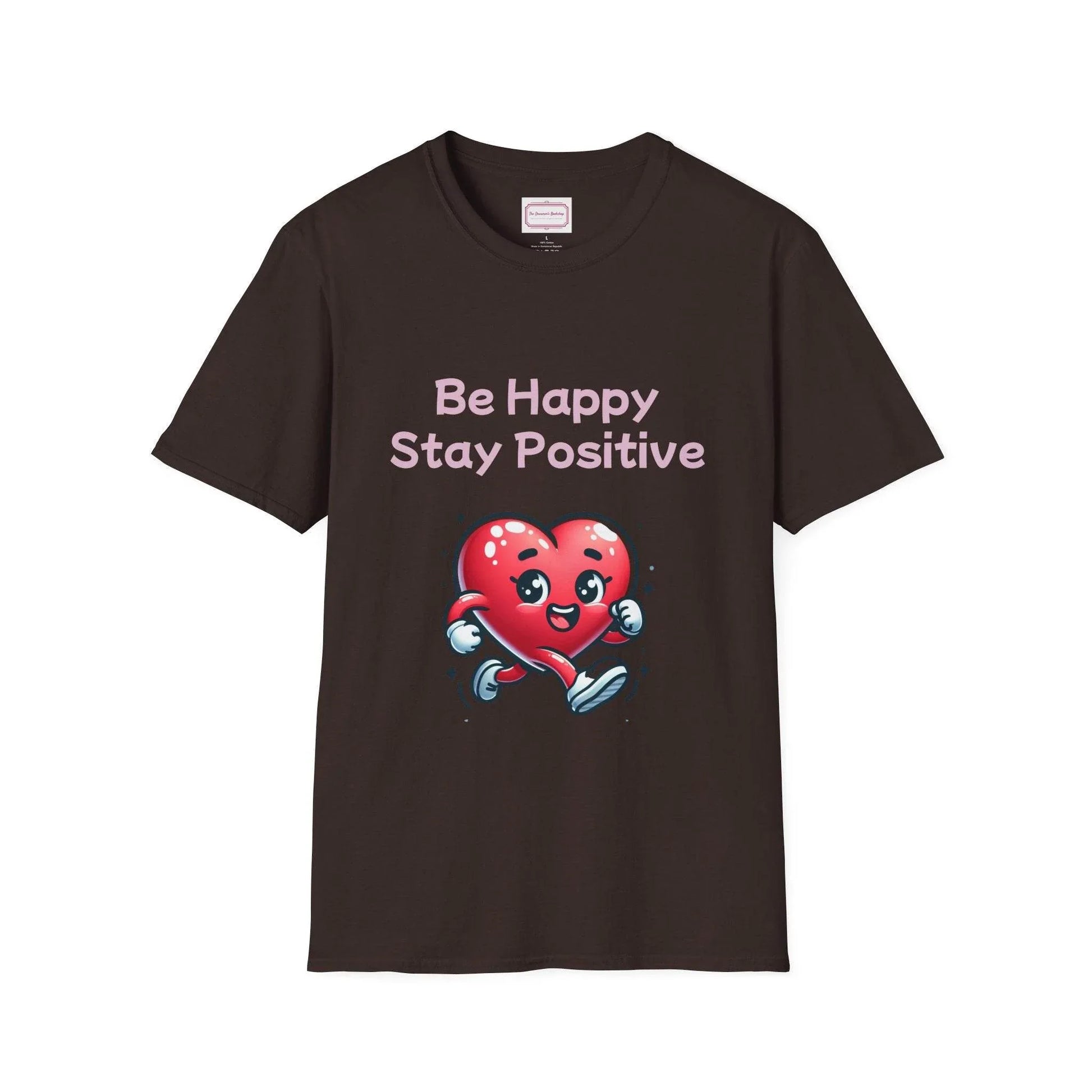 Be Happy Stay Positive T-Shirt - Unisex Softstyle Graphic Tee - The Dreamer's Bookshop.