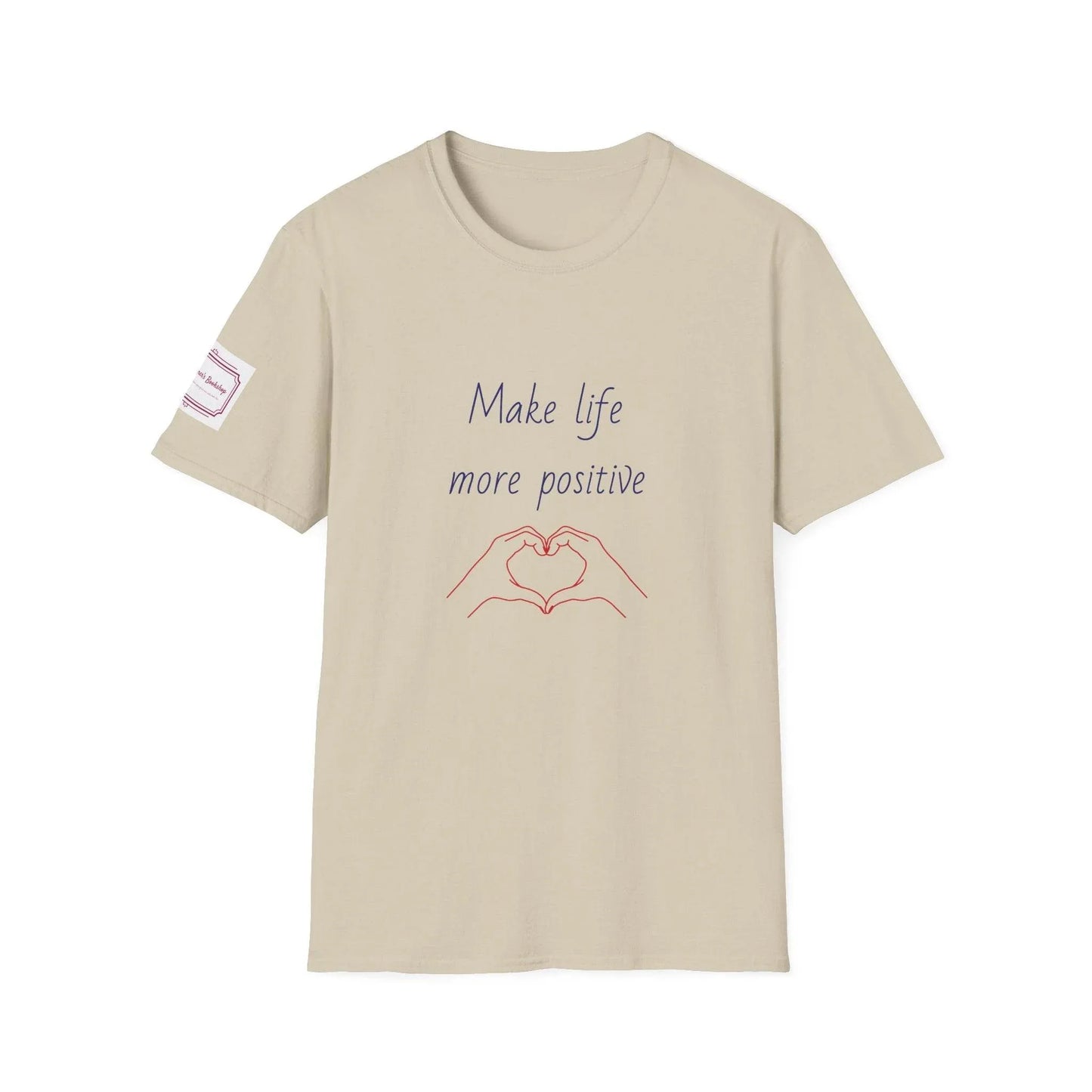 Positive Vibe Unisex Softstyle T-Shirt - 'Make Life More Positive' - The Dreamer's Bookshop.