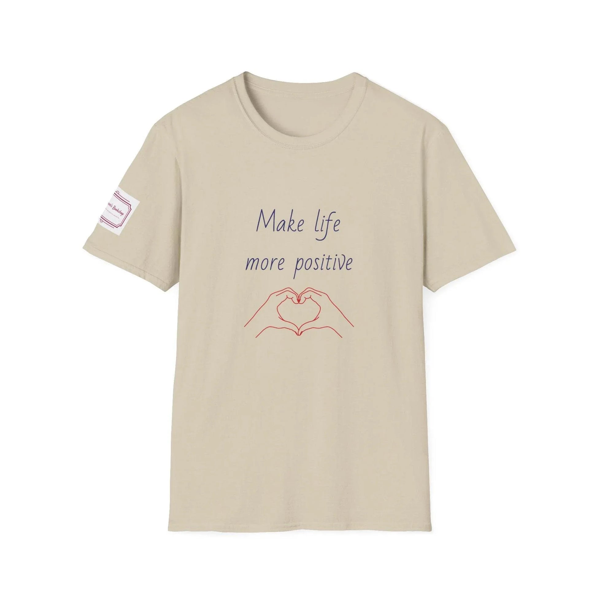 Positive Vibe Unisex Softstyle T-Shirt - 'Make Life More Positive' - The Dreamer's Bookshop.