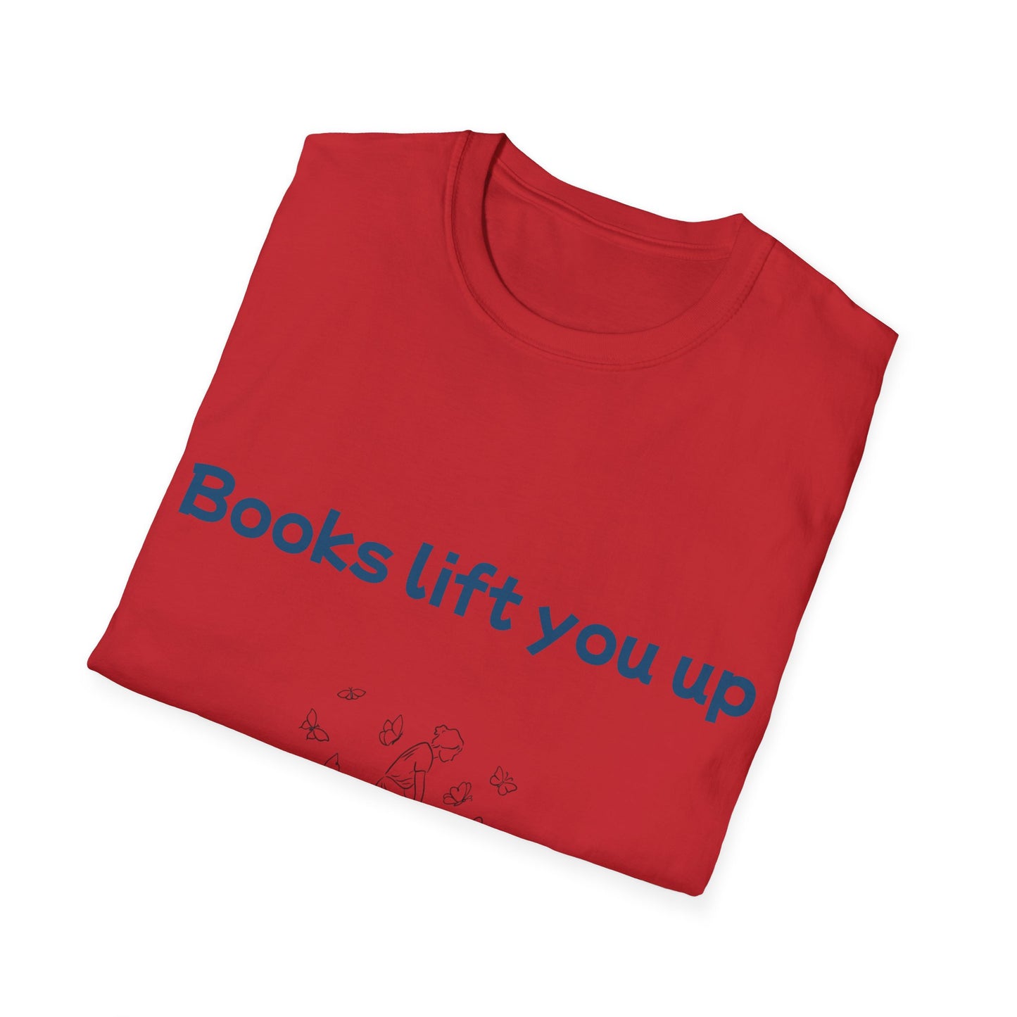 Inspirational Unisex Softstyle T-Shirt - Books Lift You Up