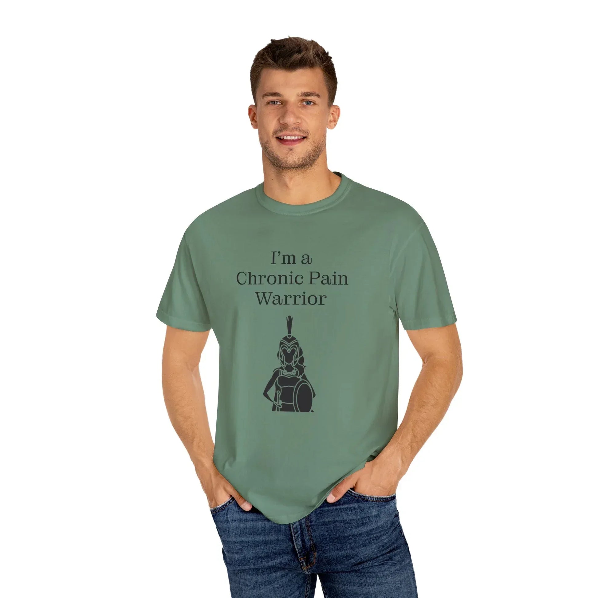 Chronic Pain Warrior Unisex Garment-Dyed T-shirt - Inspirational Motivational Tee - The Dreamer's Bookshop.