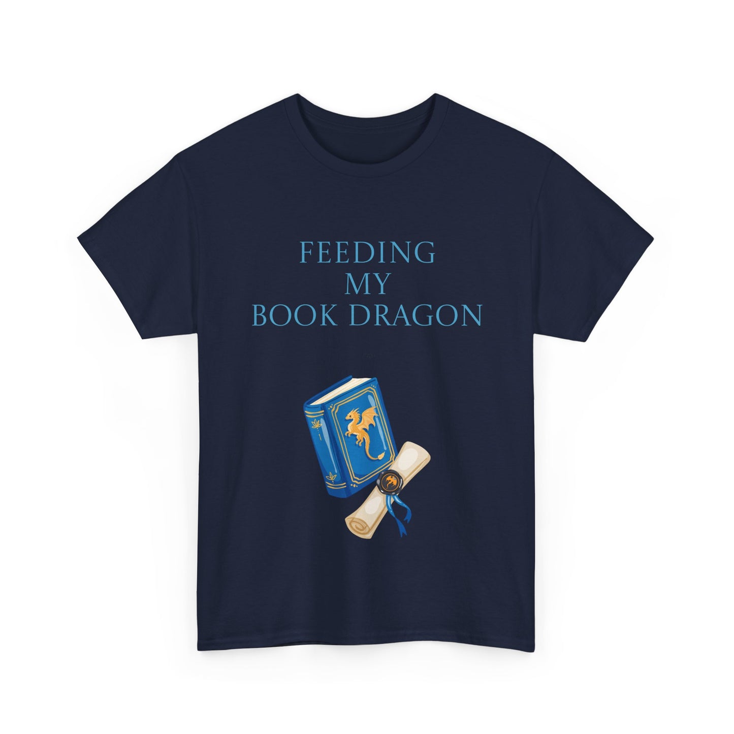 Book Dragon Unisex Heavy Cotton Tee - Creative Writer's Apparel