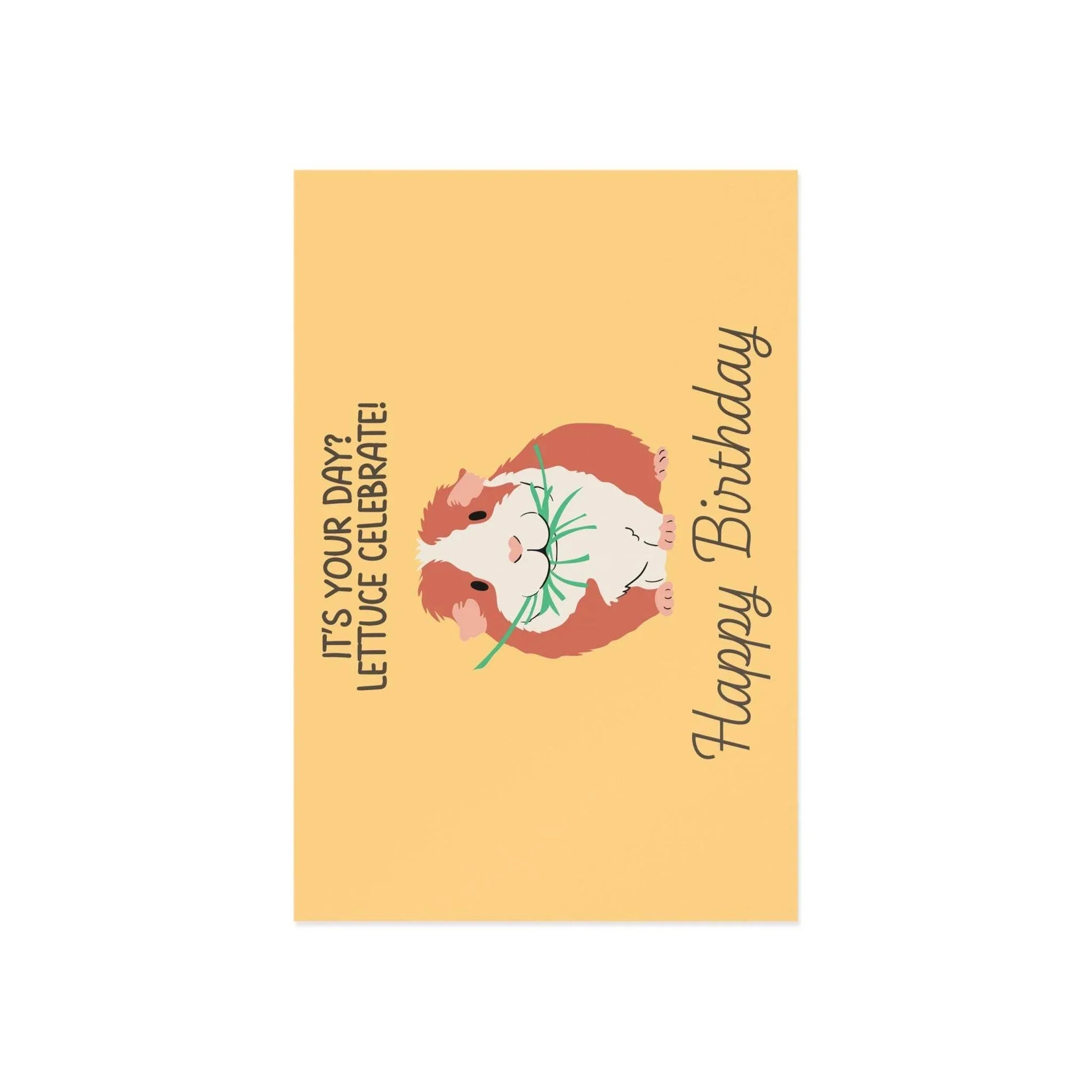 The Dreamer's Bookshop Cute "Lettuce Celebrate" Guinea Pig Birthday Card - The Dreamer's Bookshop.