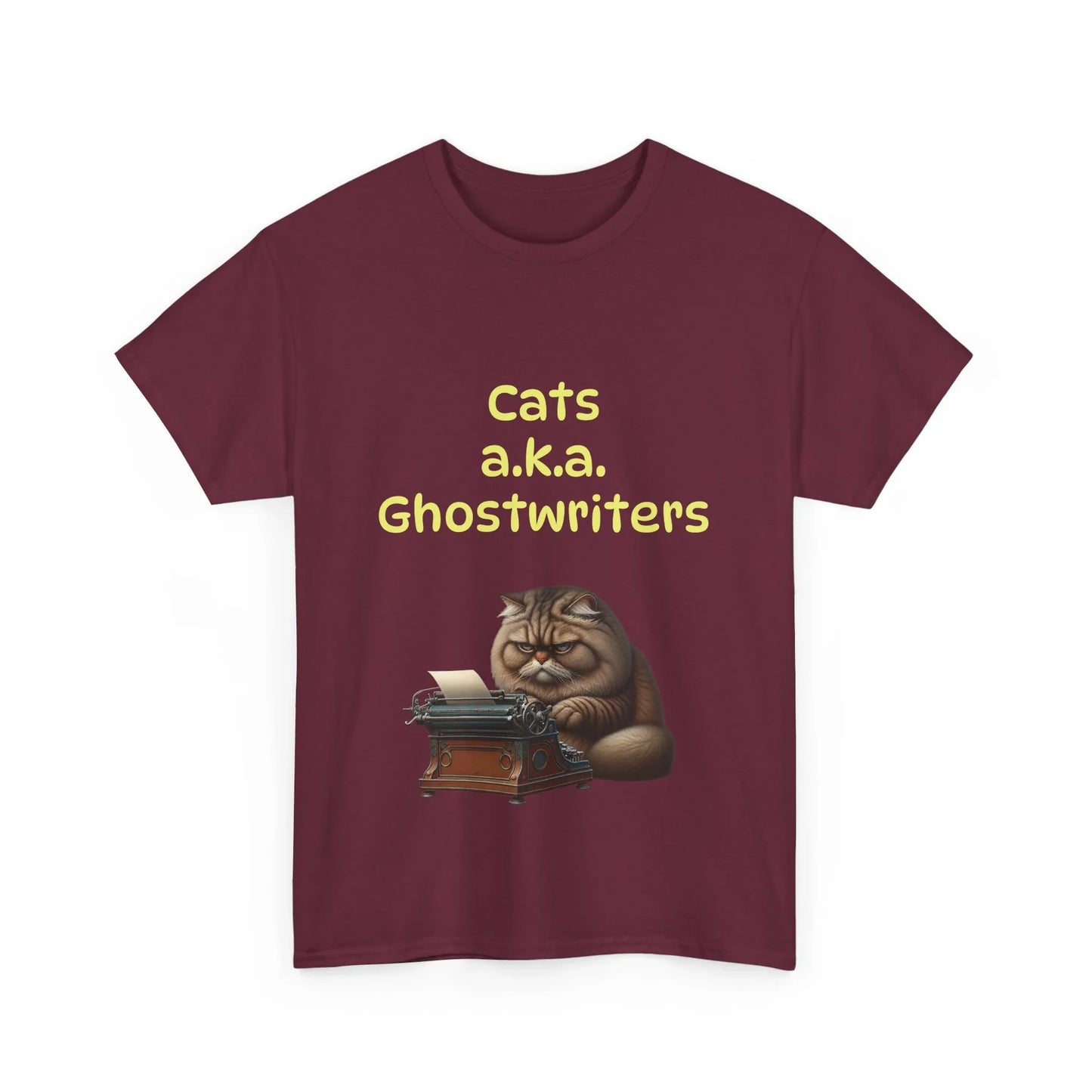 Book Lover's Unisex Heavy Cotton Tee - "Cats Ghostwriters" - The Dreamer's Bookshop.