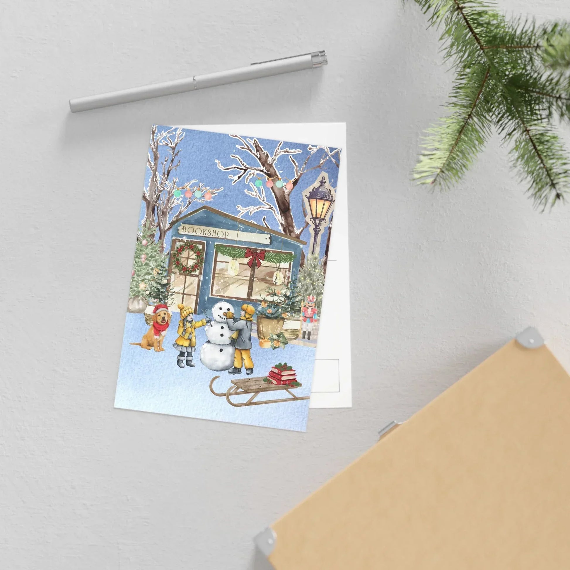 The Dreamer's Bookshop "Winter Bookshop" Christmas Card - The Dreamer's Bookshop.