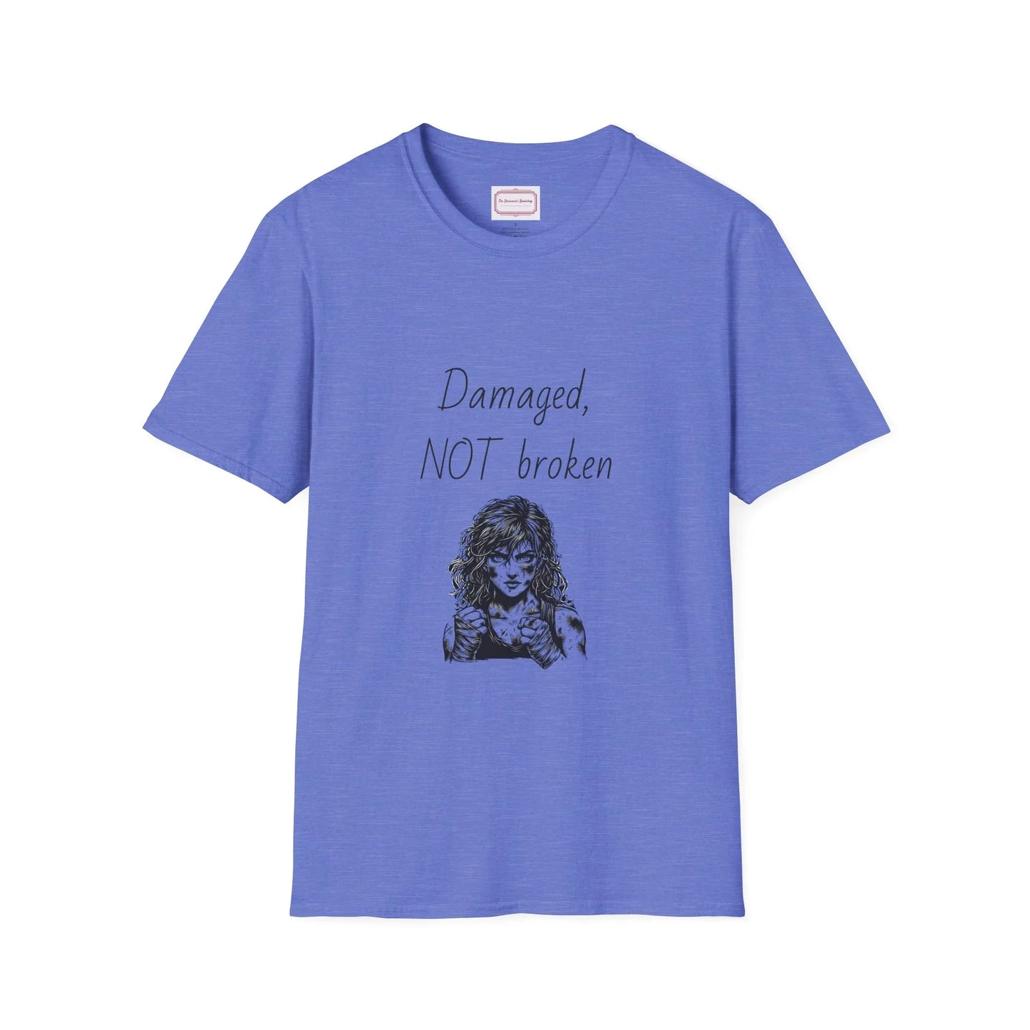 Inspirational Unisex Softstyle T-Shirt - "Damaged, NOT broken" - The Dreamer's Bookshop.