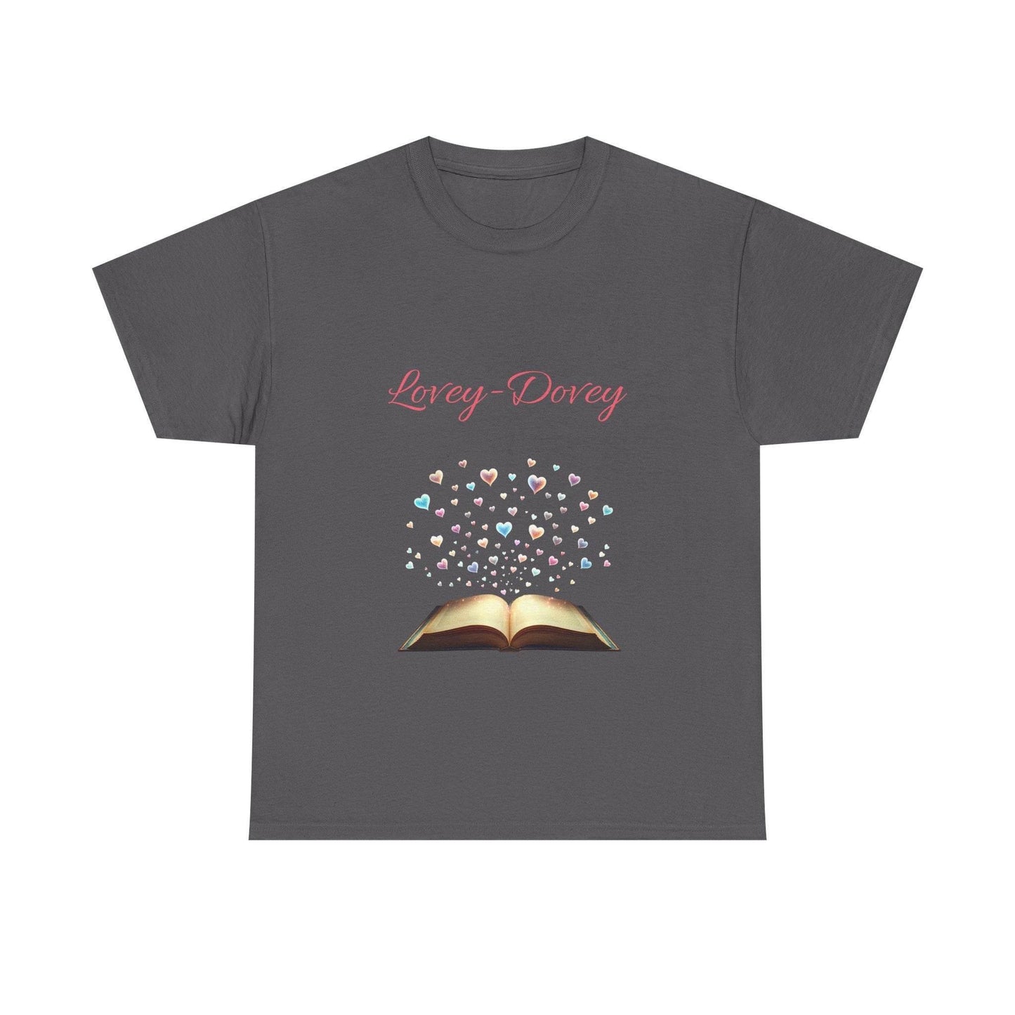 Lovey-Dovey - Unisex Heavy Cotton Tee - Sweet Romance - The Dreamer's Bookshop.