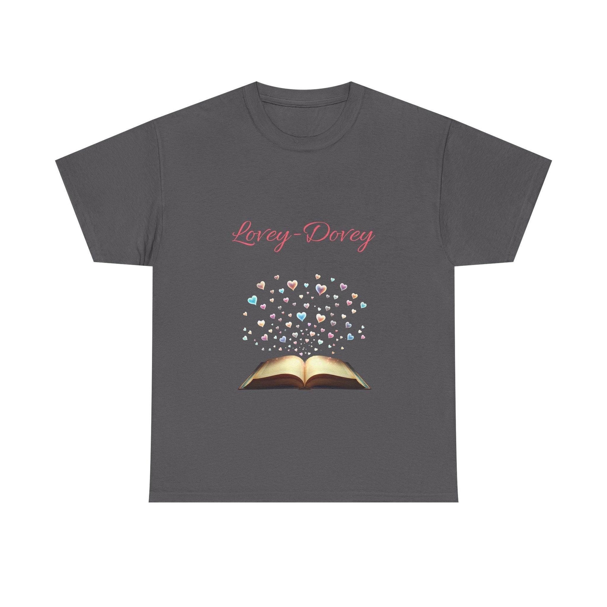 Lovey-Dovey - Unisex Heavy Cotton Tee - Sweet Romance - The Dreamer's Bookshop.