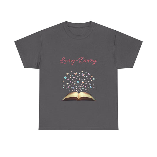 Lovey-Dovey - Unisex Heavy Cotton Tee - Sweet Romance - The Dreamer's Bookshop.