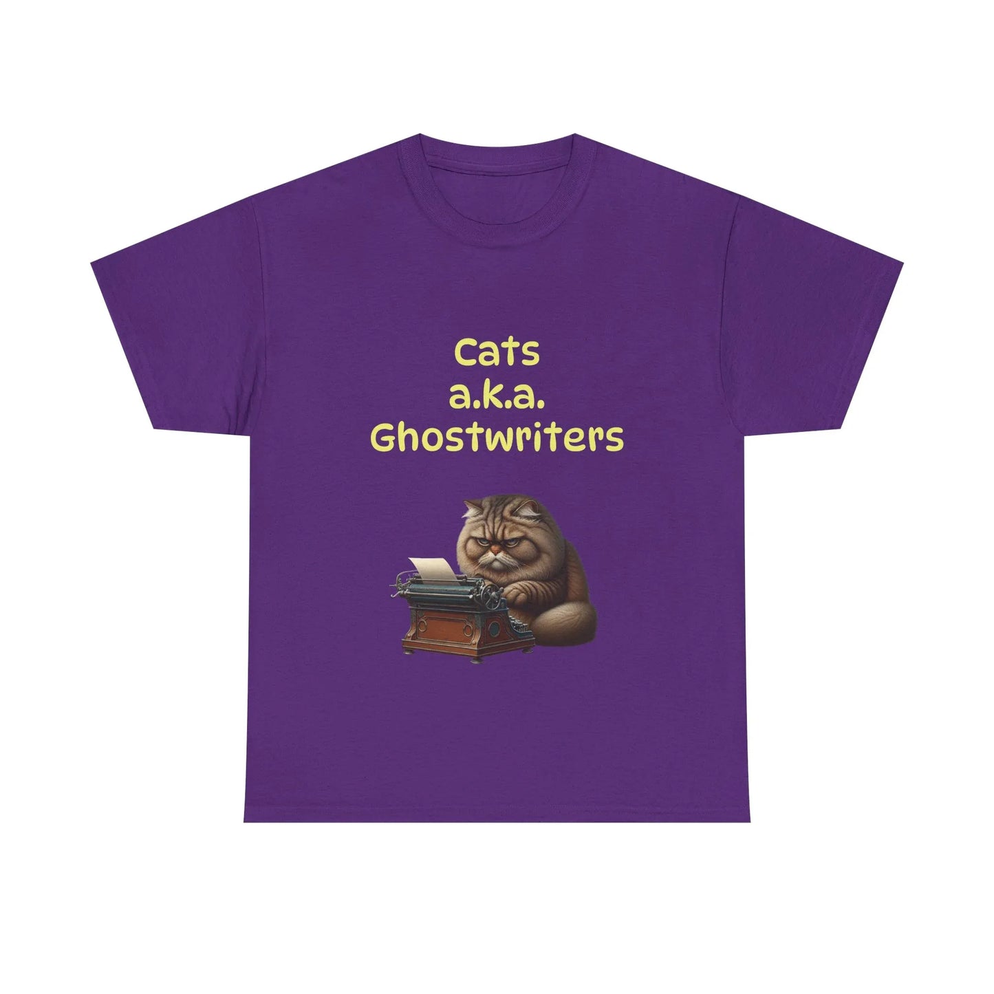 Book Lover's Unisex Heavy Cotton Tee - "Cats Ghostwriters" - The Dreamer's Bookshop.