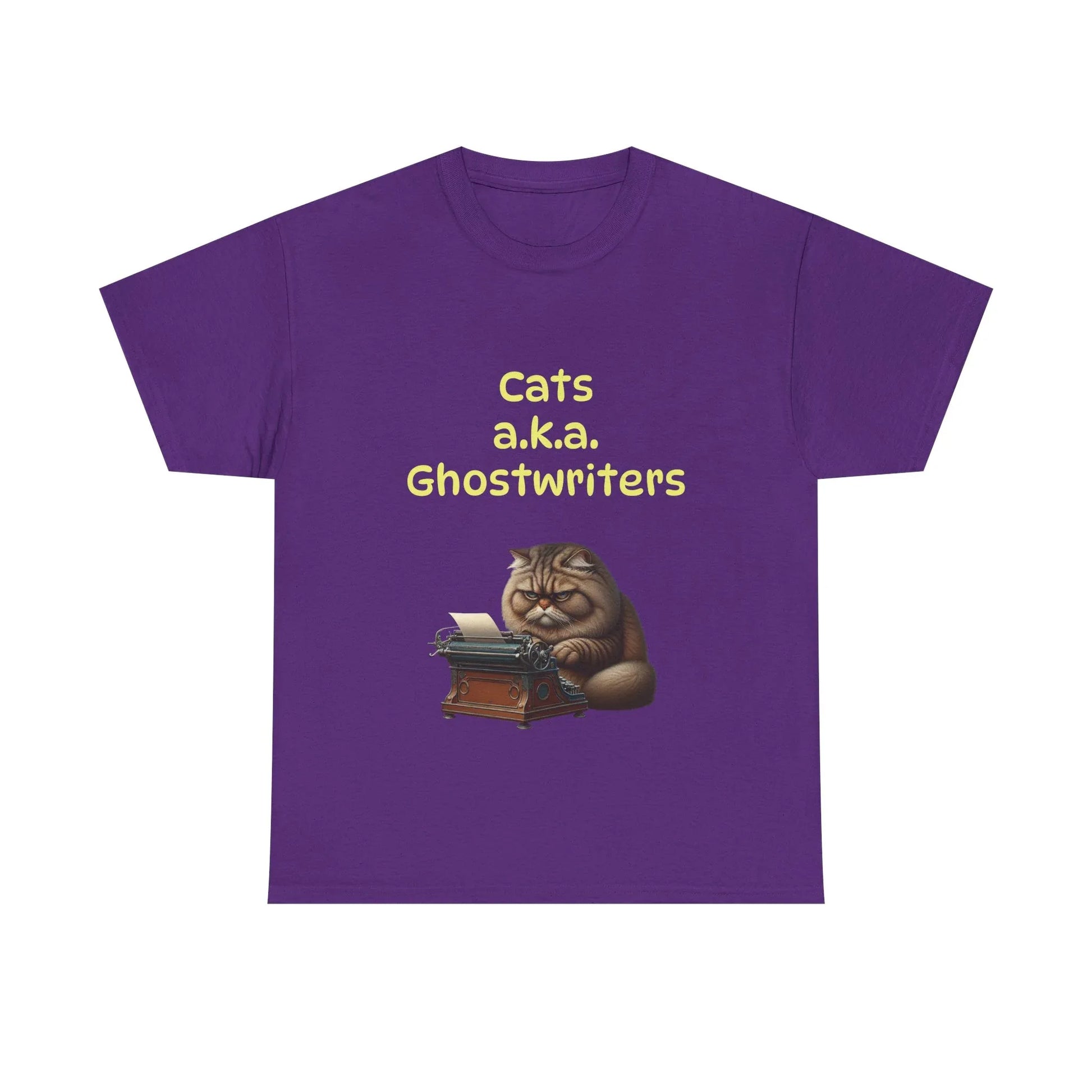 Book Lover's Unisex Heavy Cotton Tee - "Cats Ghostwriters" - The Dreamer's Bookshop.