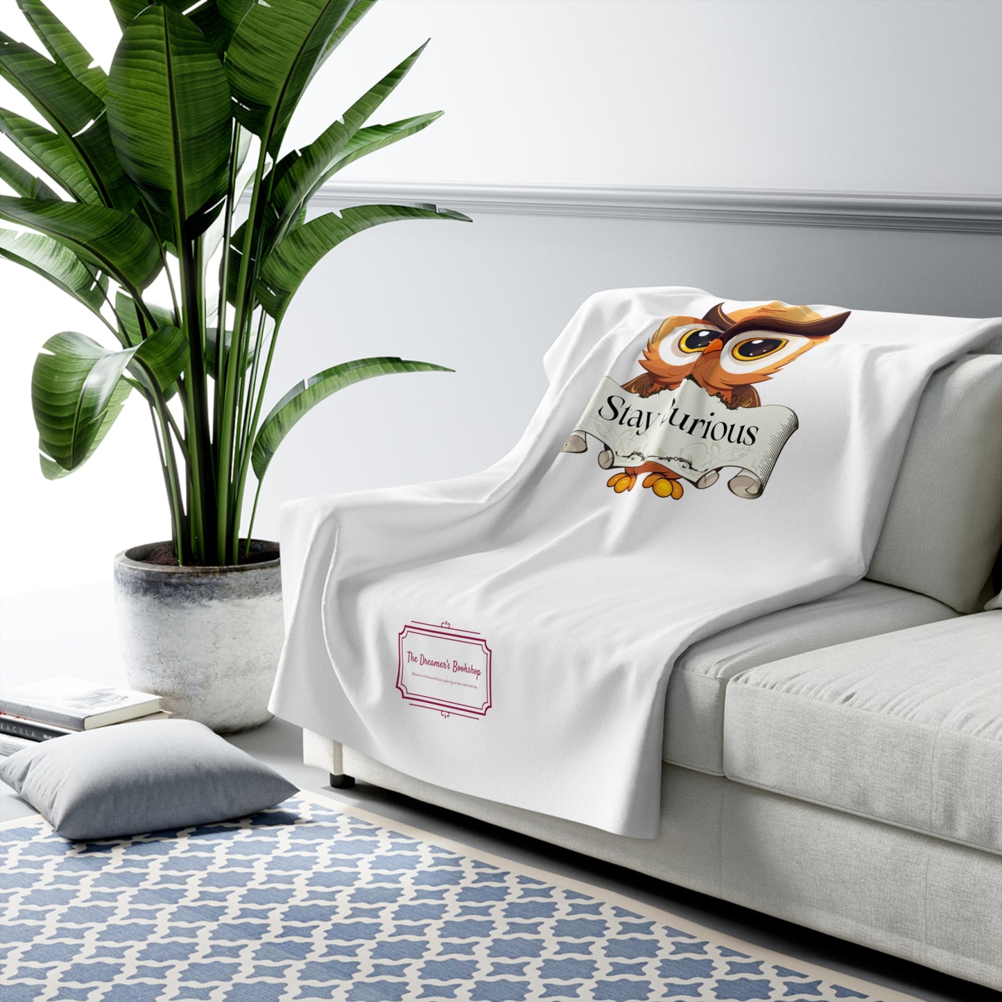 Cozy Sherpa Fleece Blanket - Stay Curious Design