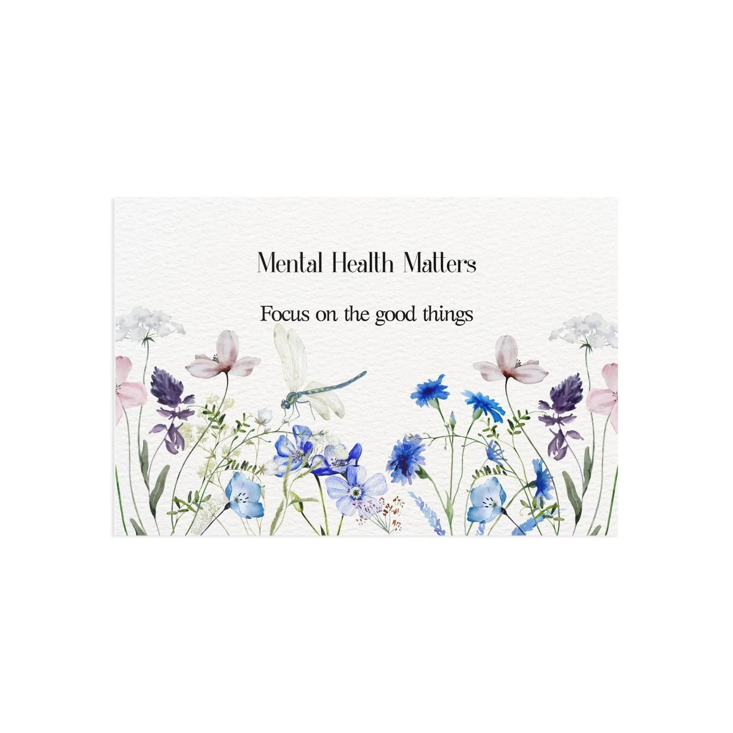 Watercolor "Focus" Mental Health Matters Art Print Card - The Dreamer's Bookshop.