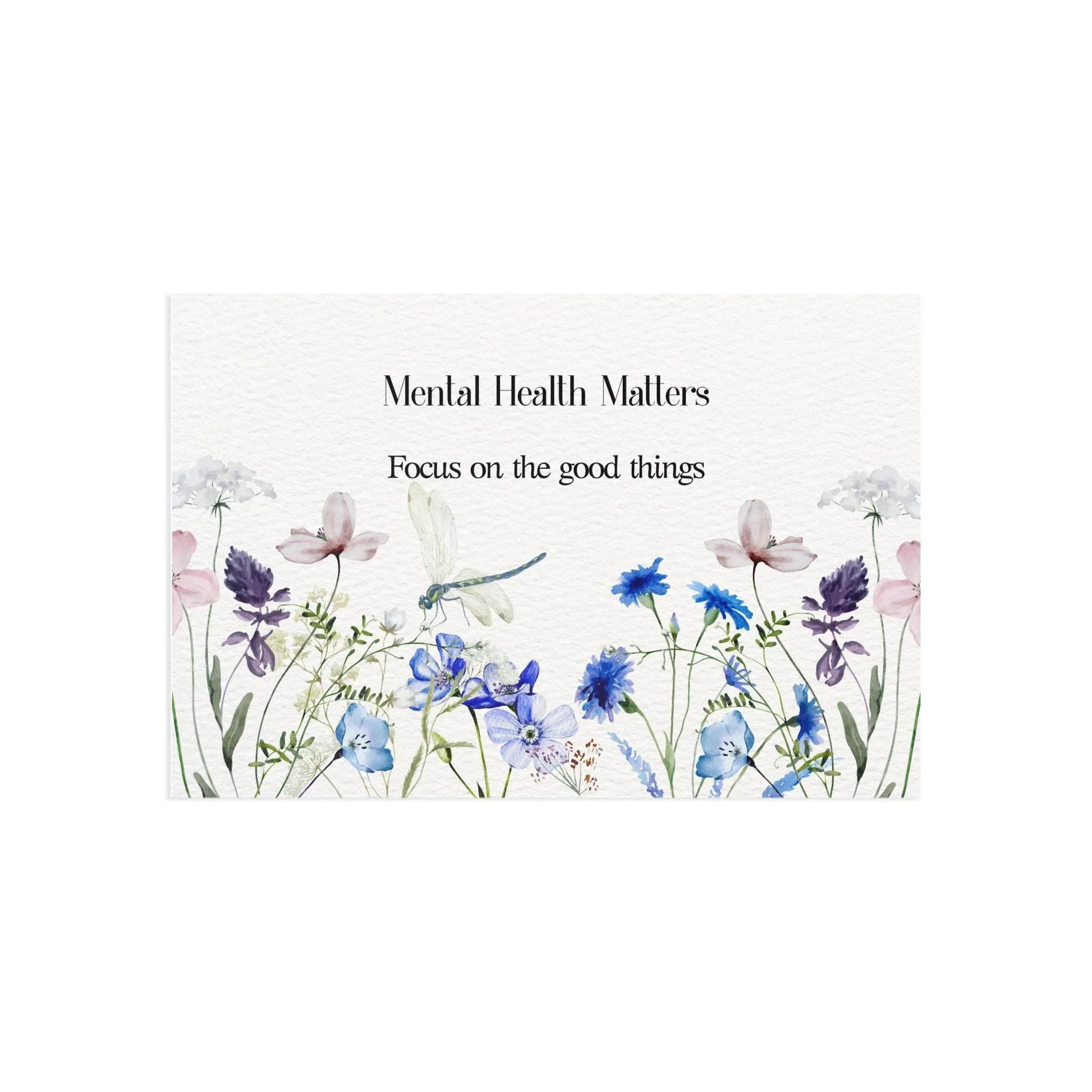 Watercolor "Focus" Mental Health Matters Art Print Card - The Dreamer's Bookshop.