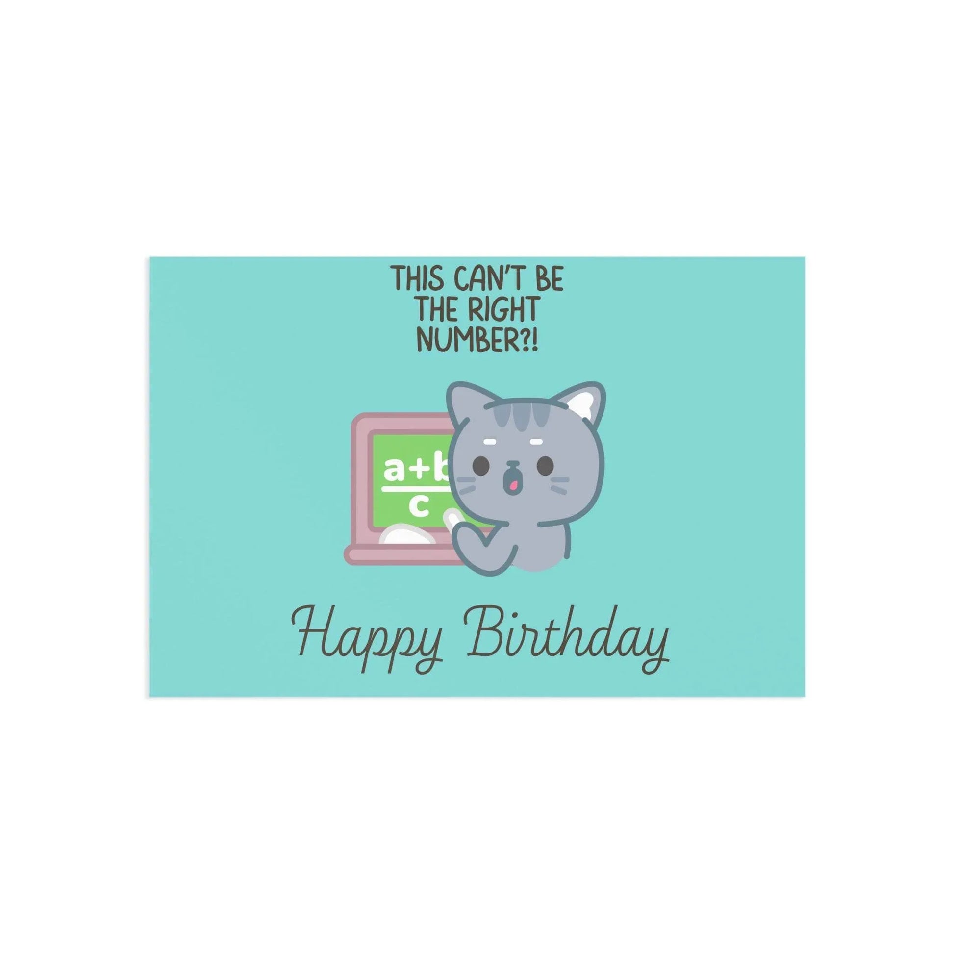 The Dreamer's Bookshop Cute "Not the right number" Cat Birthday Card - The Dreamer's Bookshop.