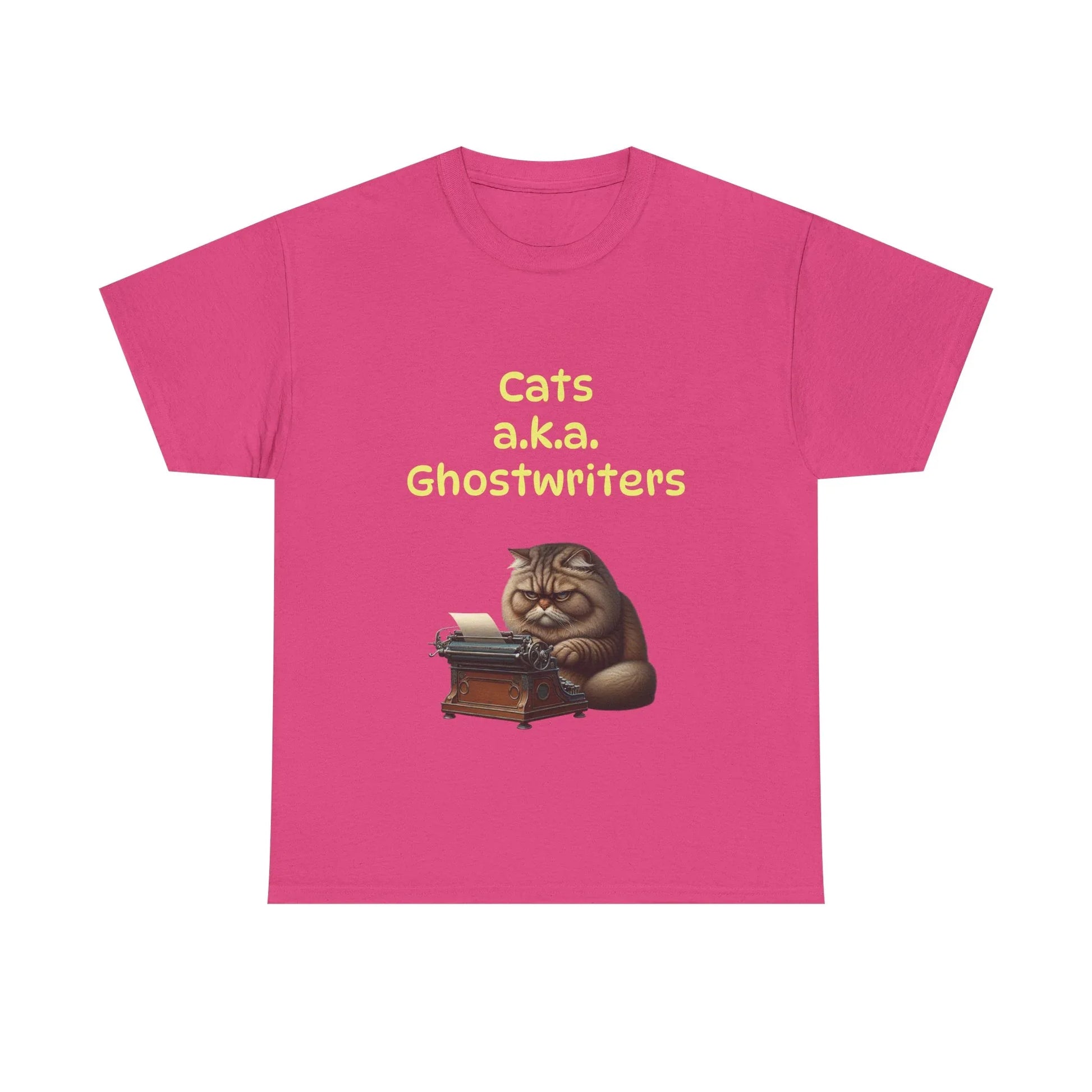 Book Lover's Unisex Heavy Cotton Tee - "Cats Ghostwriters" - The Dreamer's Bookshop.