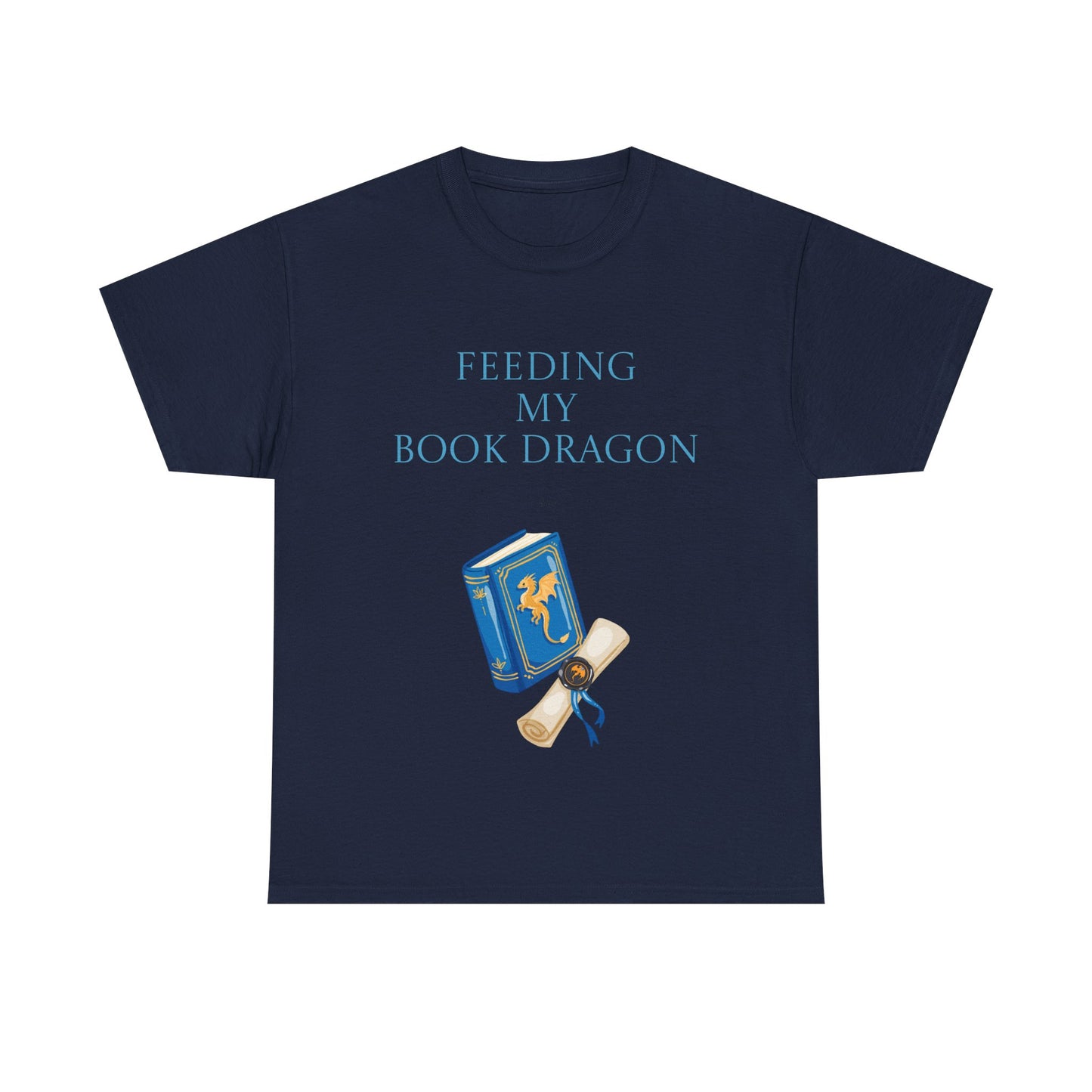 Book Dragon Unisex Heavy Cotton Tee - Creative Writer's Apparel
