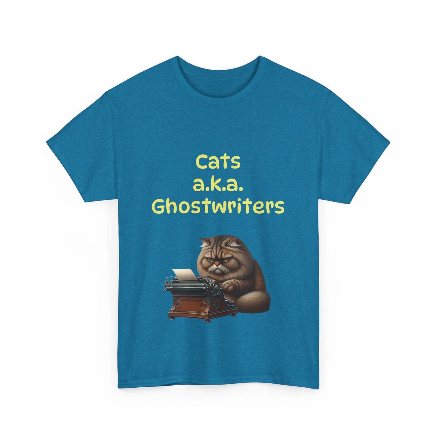 Book Lover's Unisex Heavy Cotton Tee - "Cats Ghostwriters" - The Dreamer's Bookshop.