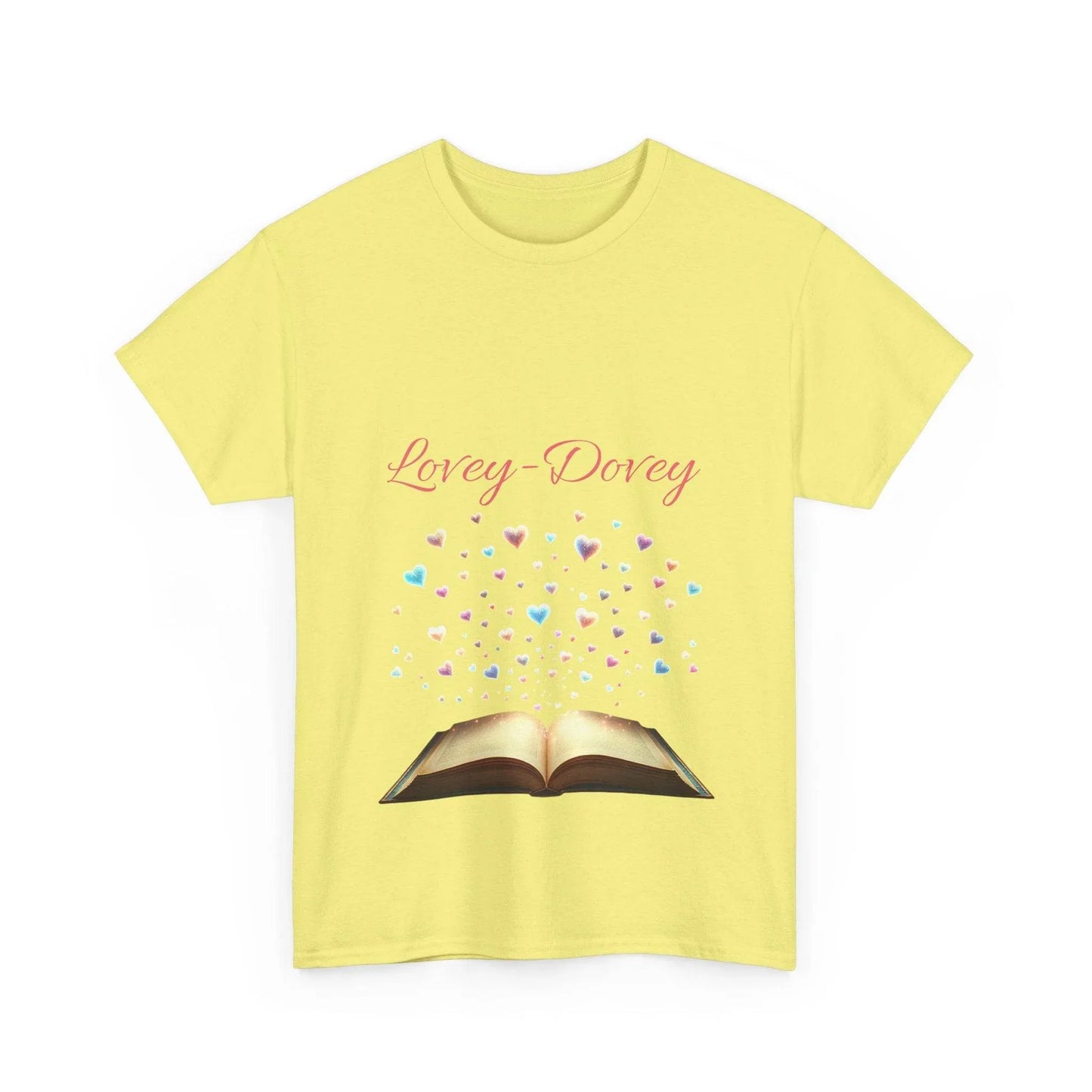 Lovey - Dovey - Unisex Heavy Cotton Tee - Sweet Romance - The Dreamer's Bookshop.