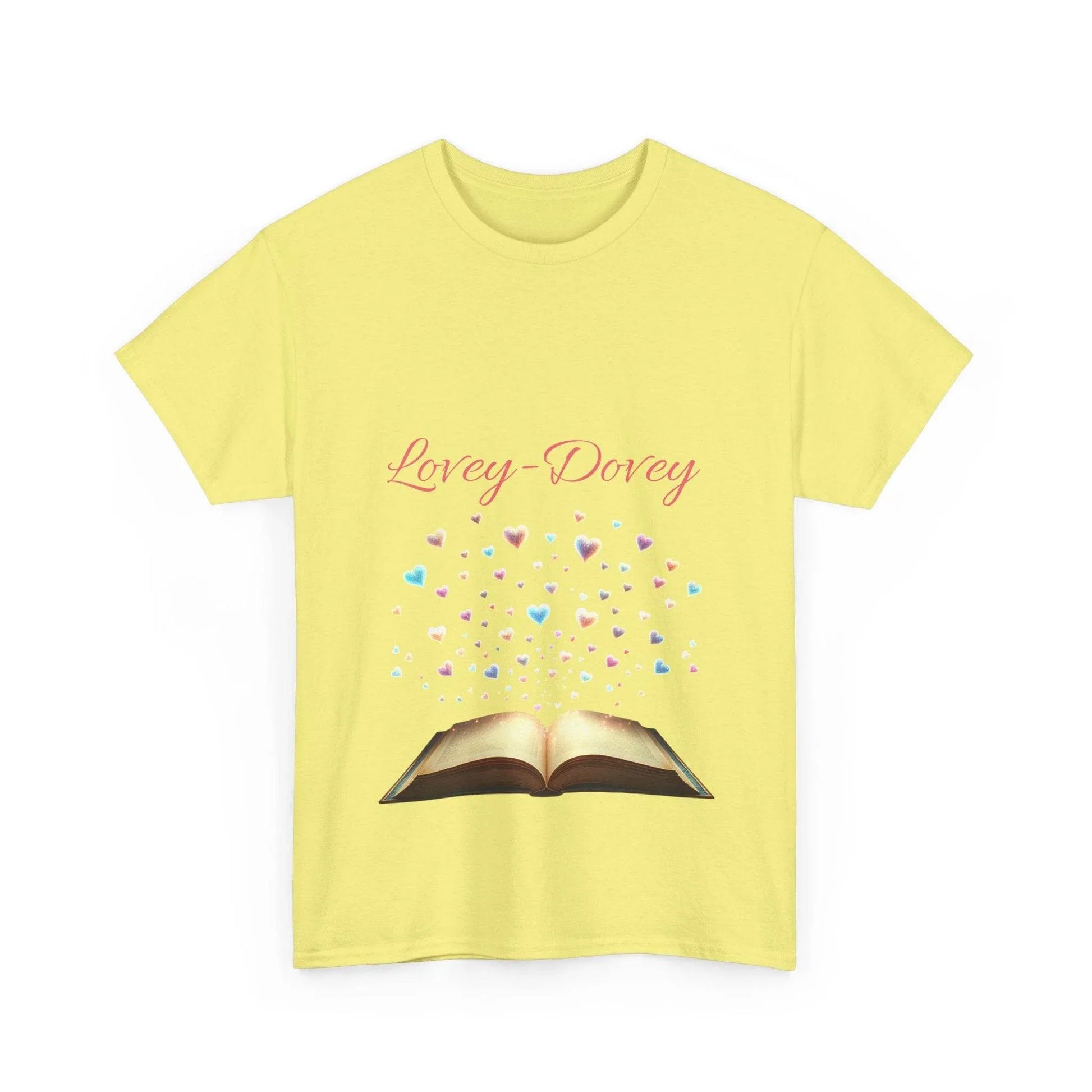 Lovey - Dovey - Unisex Heavy Cotton Tee - Sweet Romance - The Dreamer's Bookshop.