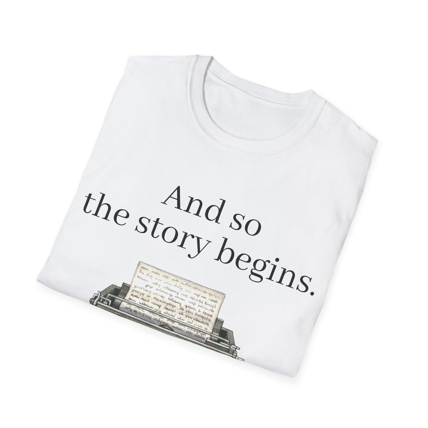 Unisex T-Shirt - Vintage Writing "Story Begins" for Book Lovers