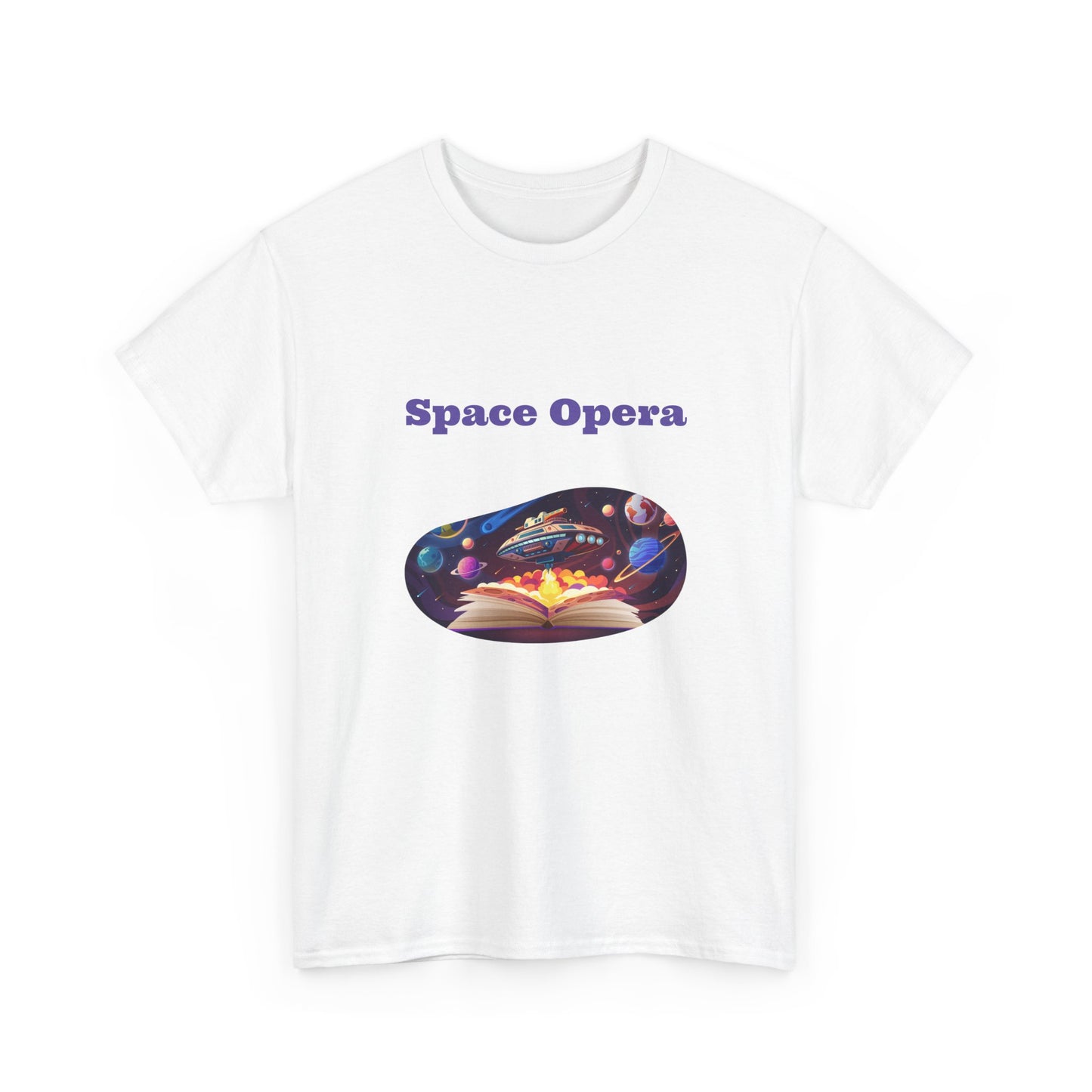 Space Opera -  Graphic Tee - Unisex Heavy Cotton T-Shirt Sci-Fi Books