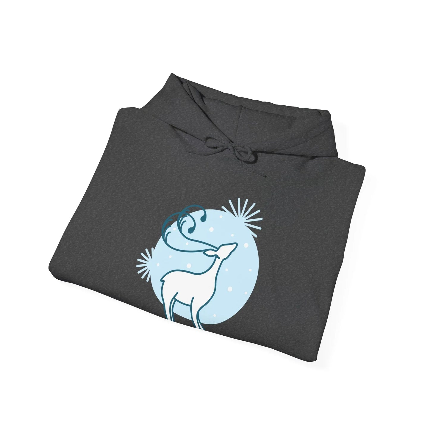 Christmas Deer Hoodie - Cozy Unisex Sweatshirt for Book Lovers - The Dreamer's Bookshop.