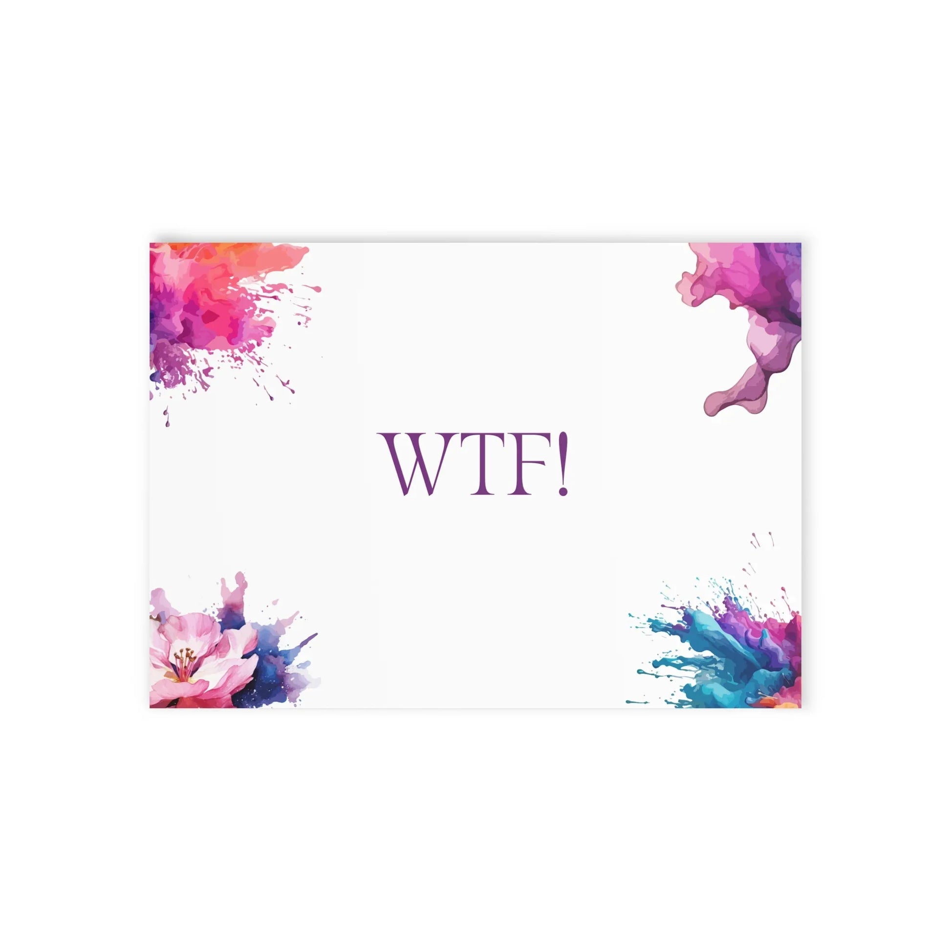 Watercolor Art Exclamation Card "WTF" Joyful Print - The Dreamer's Bookshop.