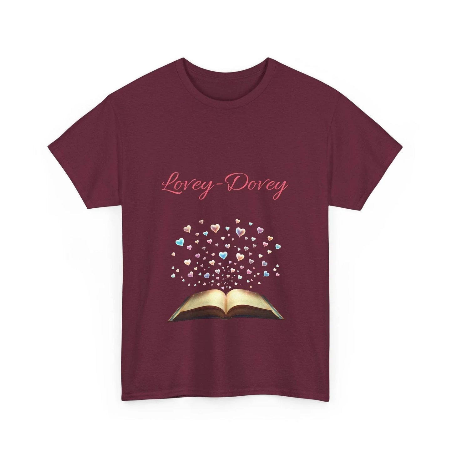 Lovey-Dovey - Unisex Heavy Cotton Tee - Sweet Romance - The Dreamer's Bookshop.