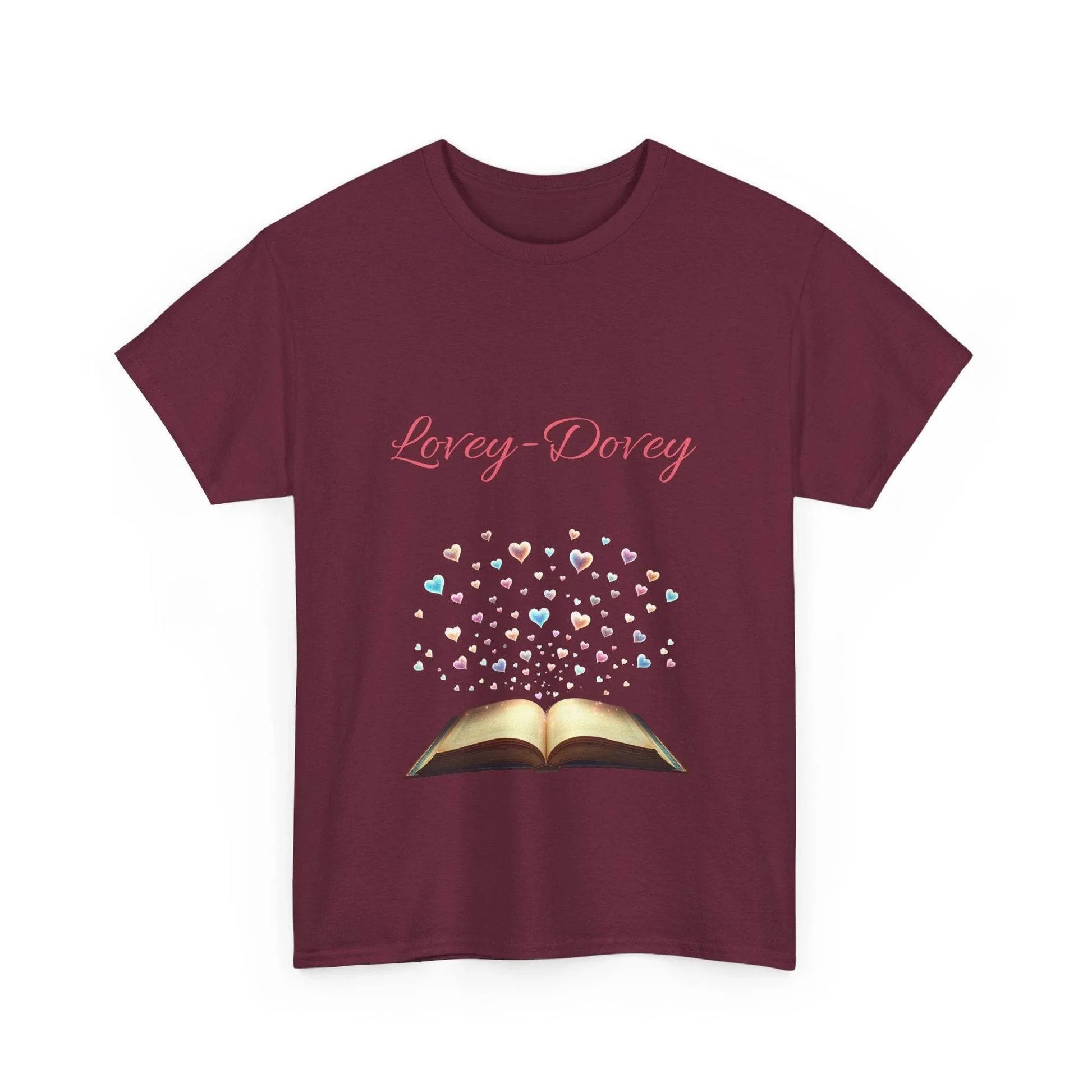 Lovey-Dovey - Unisex Heavy Cotton Tee - Sweet Romance - The Dreamer's Bookshop.