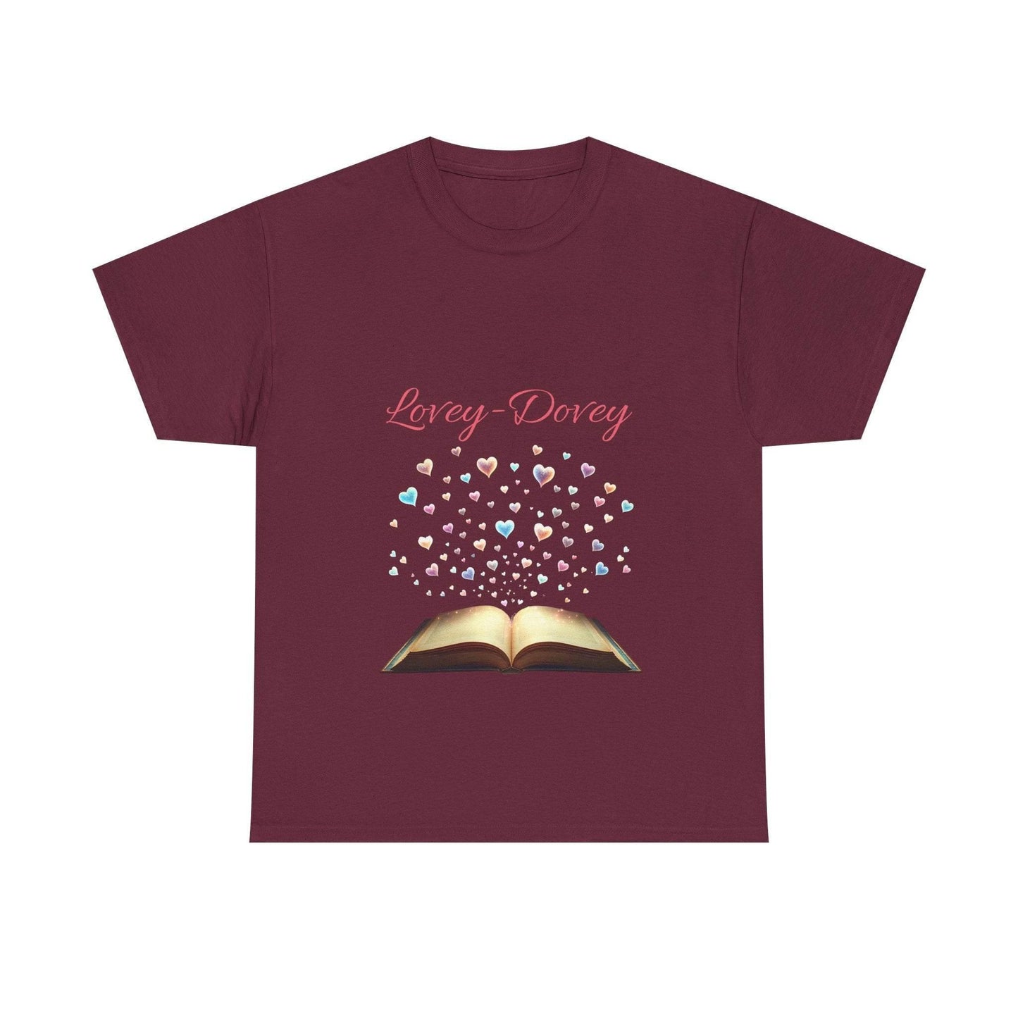 Lovey - Dovey - Unisex Heavy Cotton Tee - Sweet Romance - The Dreamer's Bookshop.