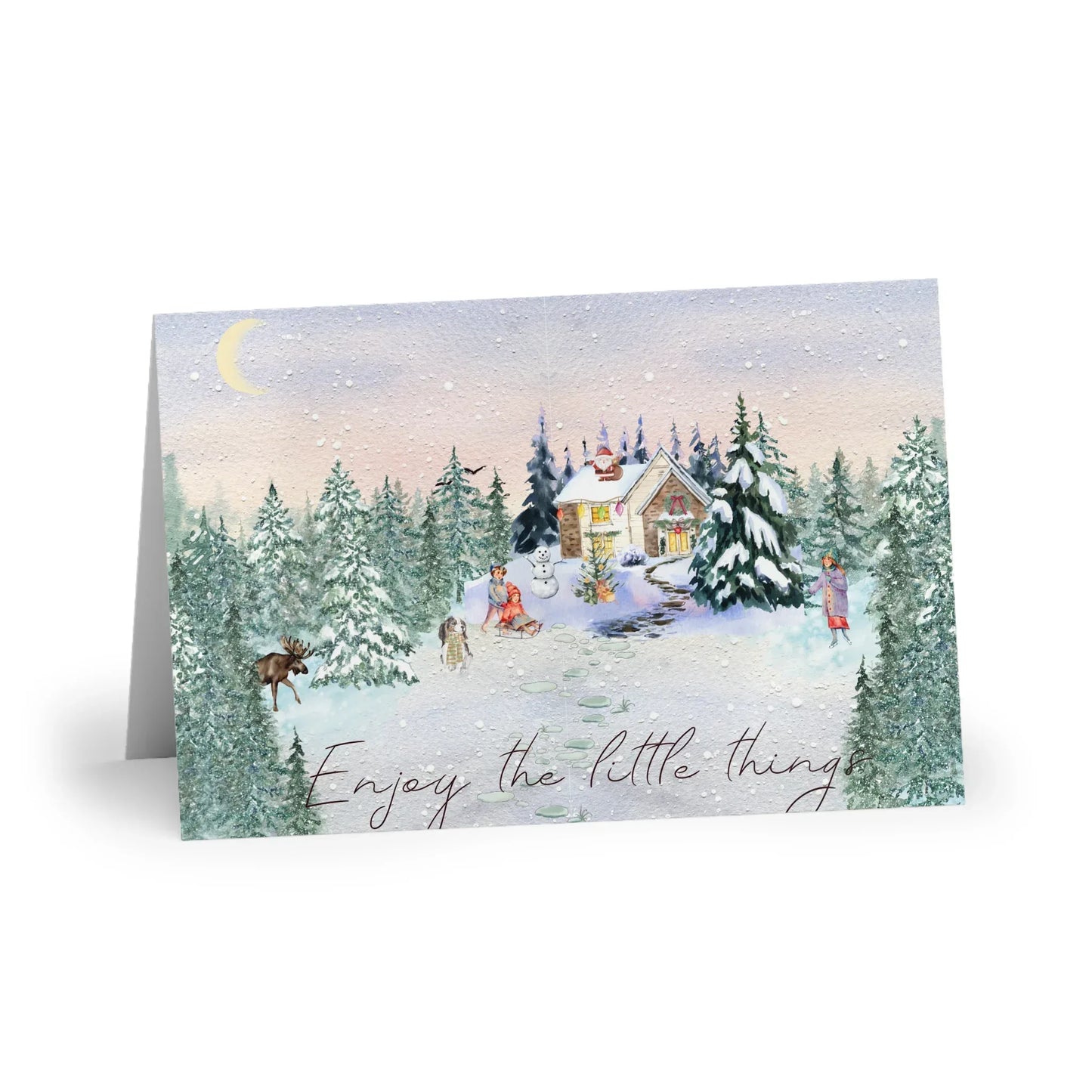 The Dreamer's Bookshop "Winter Cottage" Enjoy the Little Things Card - The Dreamer's Bookshop.