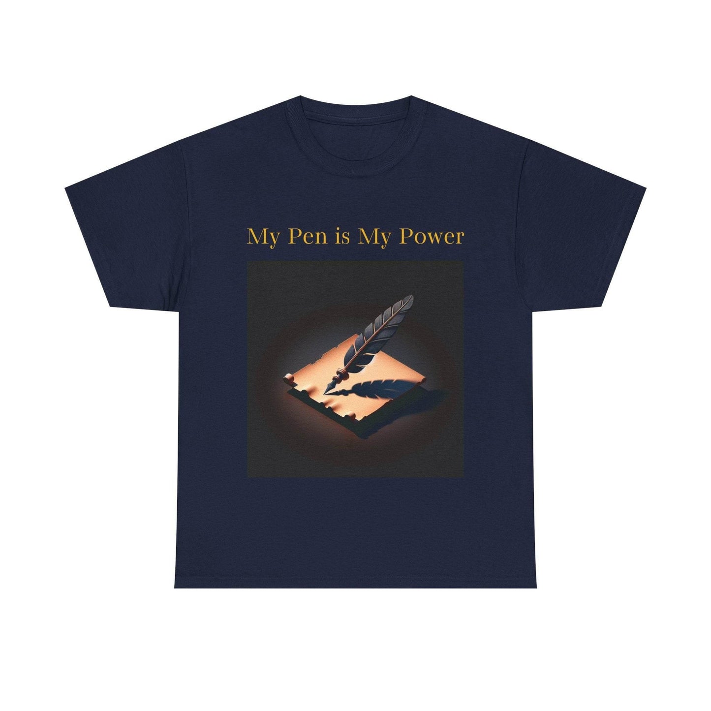 My Pen is My Power Unisex Heavy Cotton Tee - Creative Writer's Apparel - The Dreamer's Bookshop.