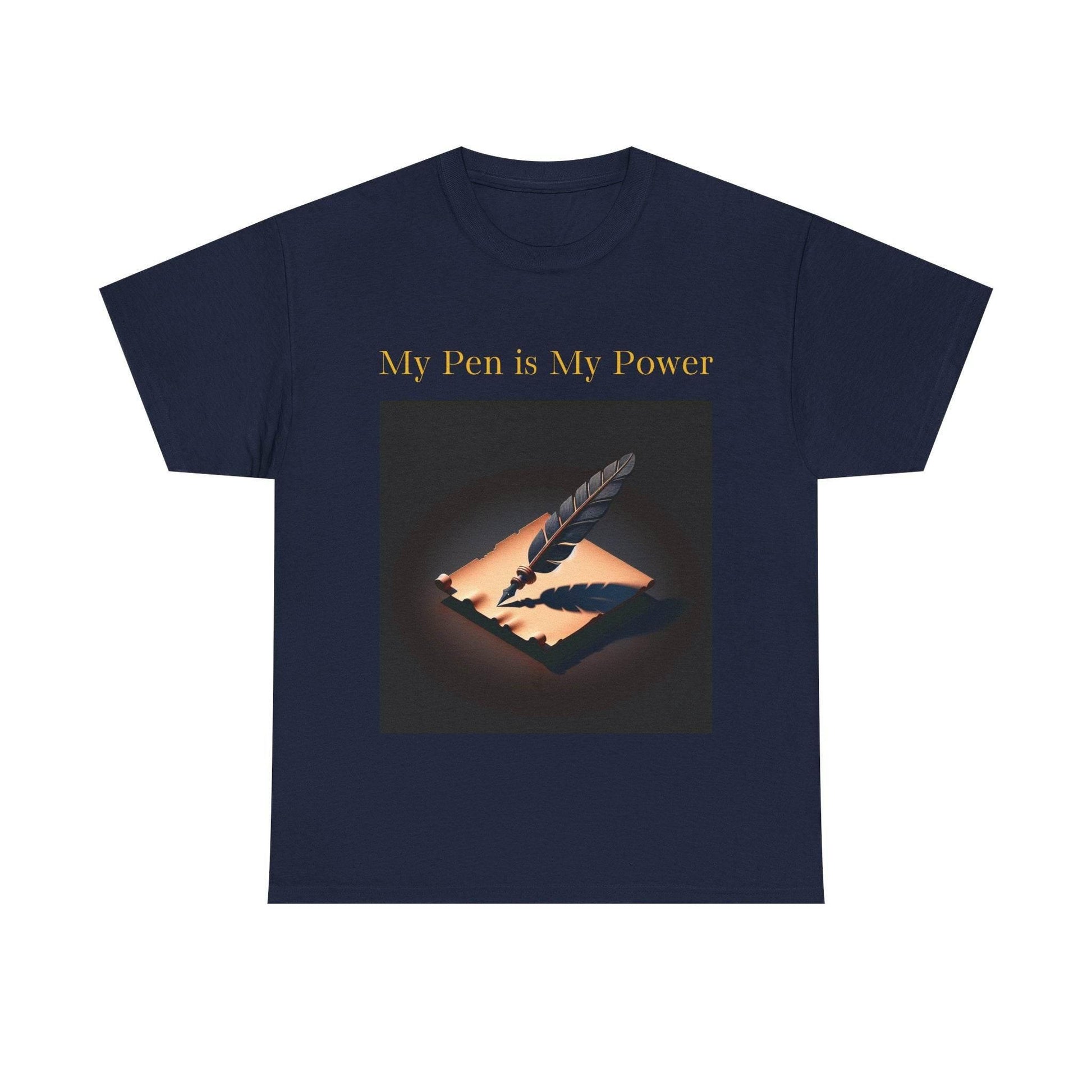 My Pen is My Power Unisex Heavy Cotton Tee - Creative Writer's Apparel - The Dreamer's Bookshop.