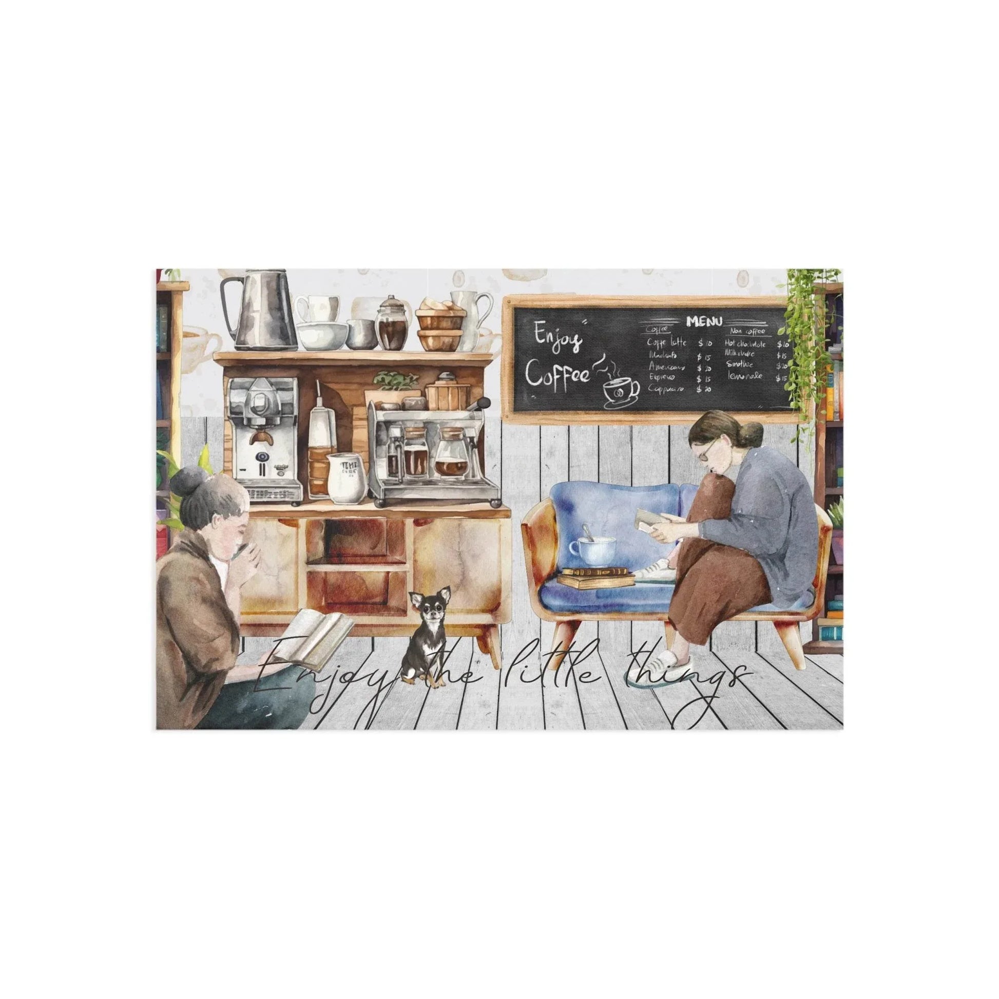 The Dreamer's Bookshop "Coffee Shop" Enjoy the Little Things Card - The Dreamer's Bookshop.