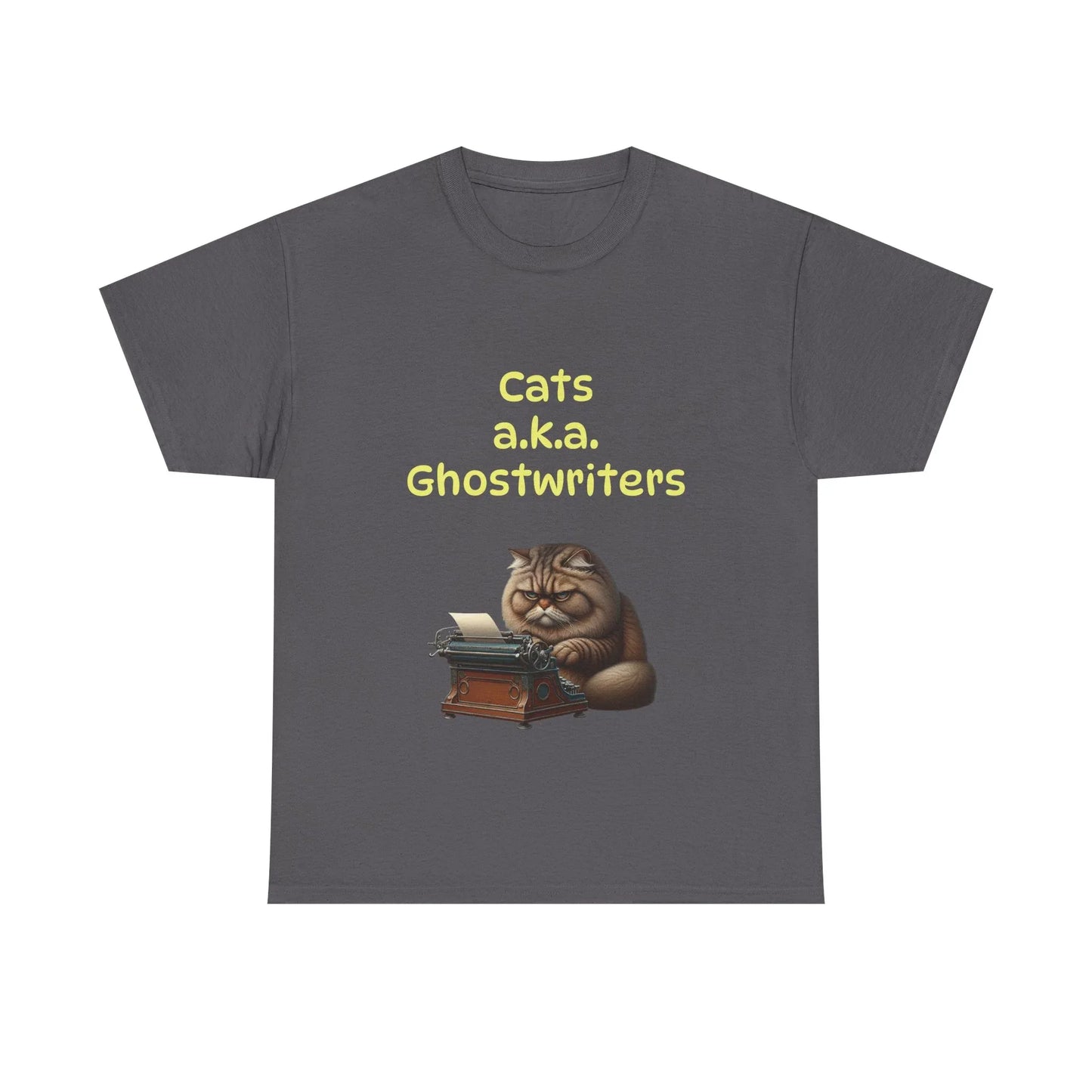 Book Lover's Unisex Heavy Cotton Tee - "Cats Ghostwriters" - The Dreamer's Bookshop.