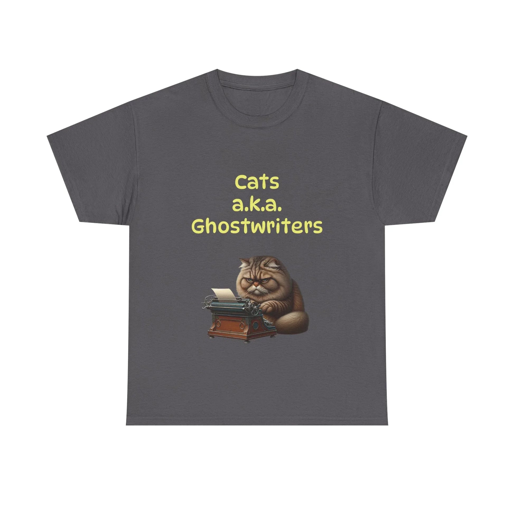 Book Lover's Unisex Heavy Cotton Tee - "Cats Ghostwriters" - The Dreamer's Bookshop.