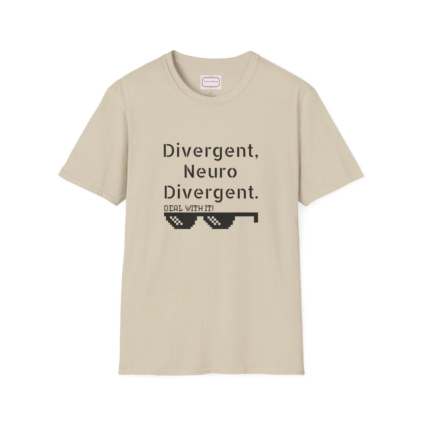 Divergent Neurodivergent T-Shirt - Unisex Softstyle Tee for Acceptance and Awareness - The Dreamer's Bookshop.