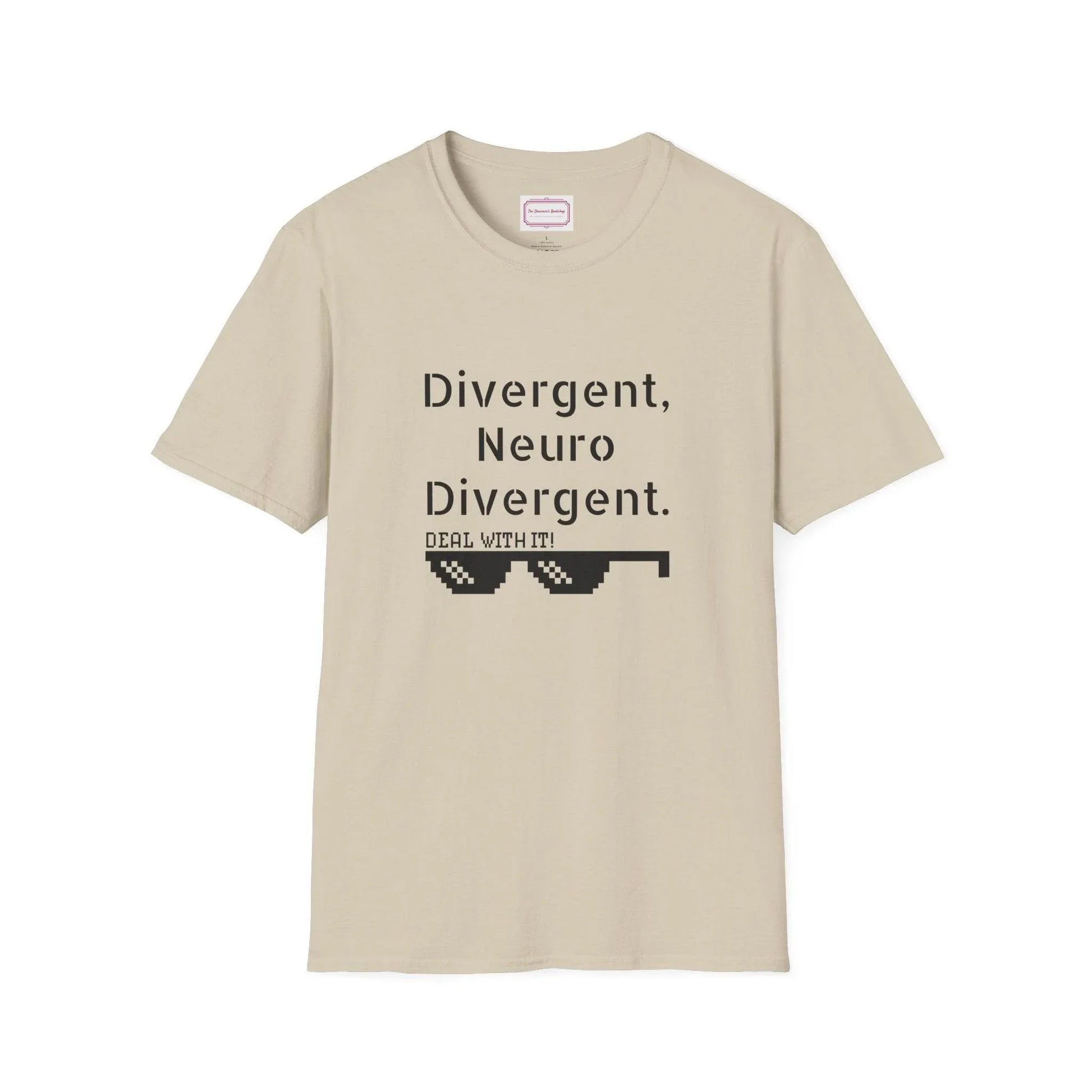 Divergent Neurodivergent T-Shirt - Unisex Softstyle Tee for Acceptance and Awareness - The Dreamer's Bookshop.