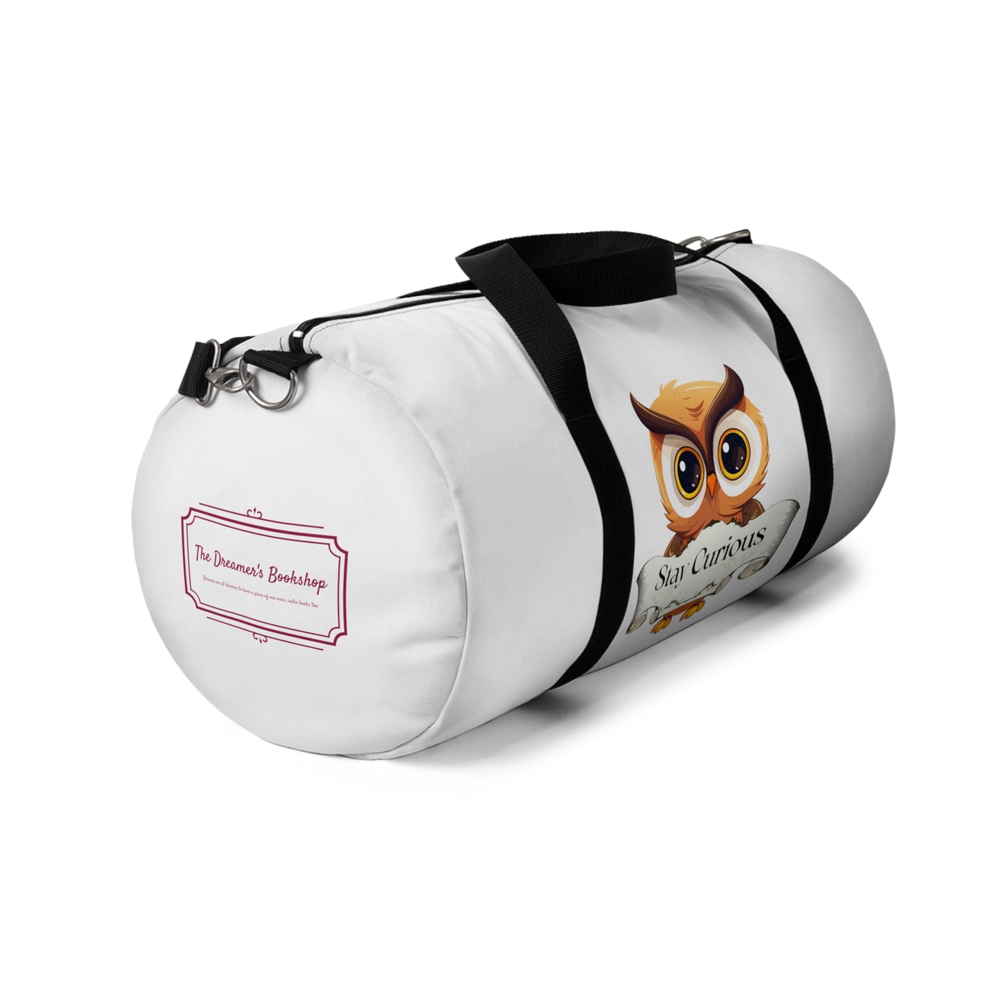 Book Lover's Duffel Bag - Stylish Storage "Stay Curious"