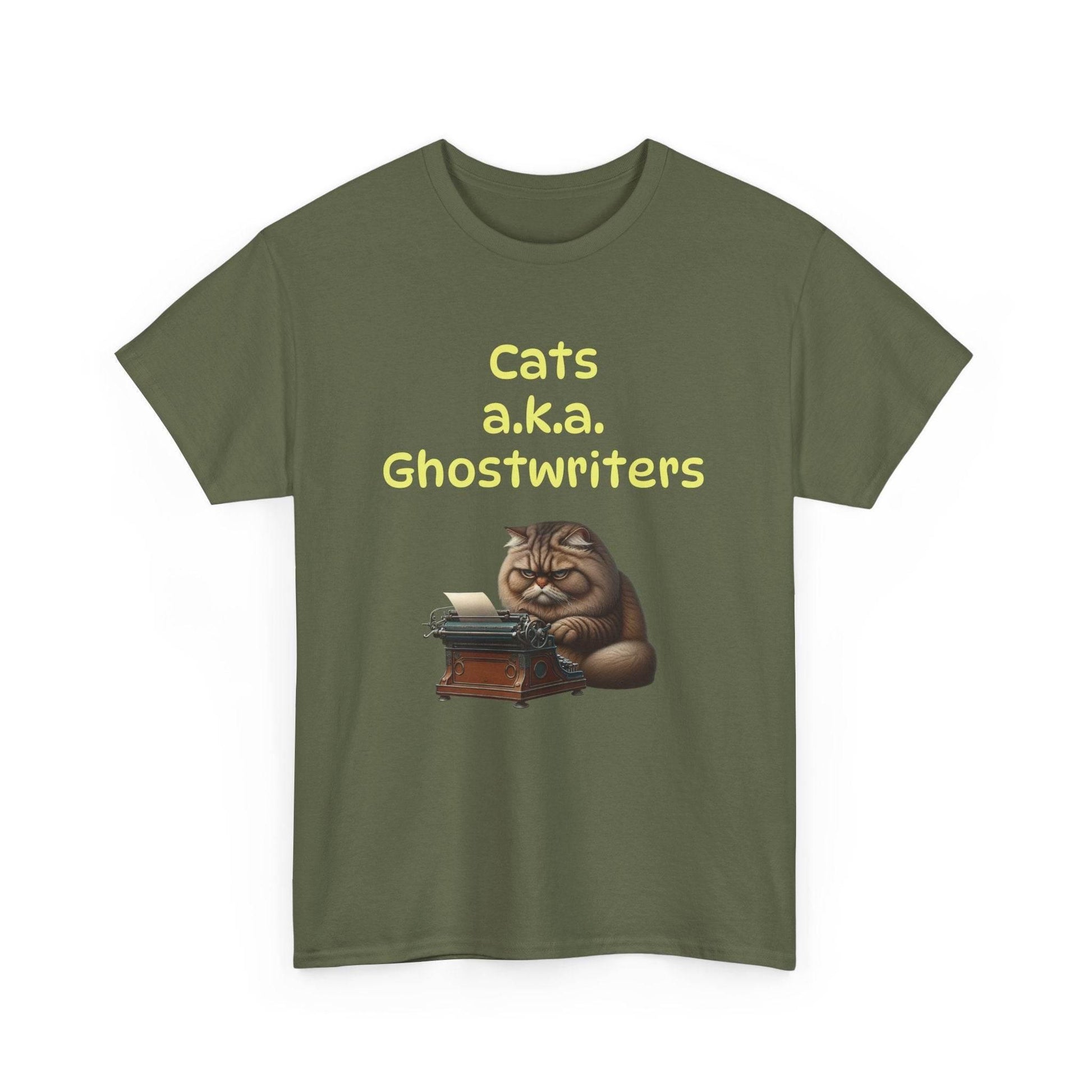 Cats Ghostwriters - A Unisex Heavy Cotton Tee - Perfect Gift for Book Lovers - The Dreamer's Bookshop.