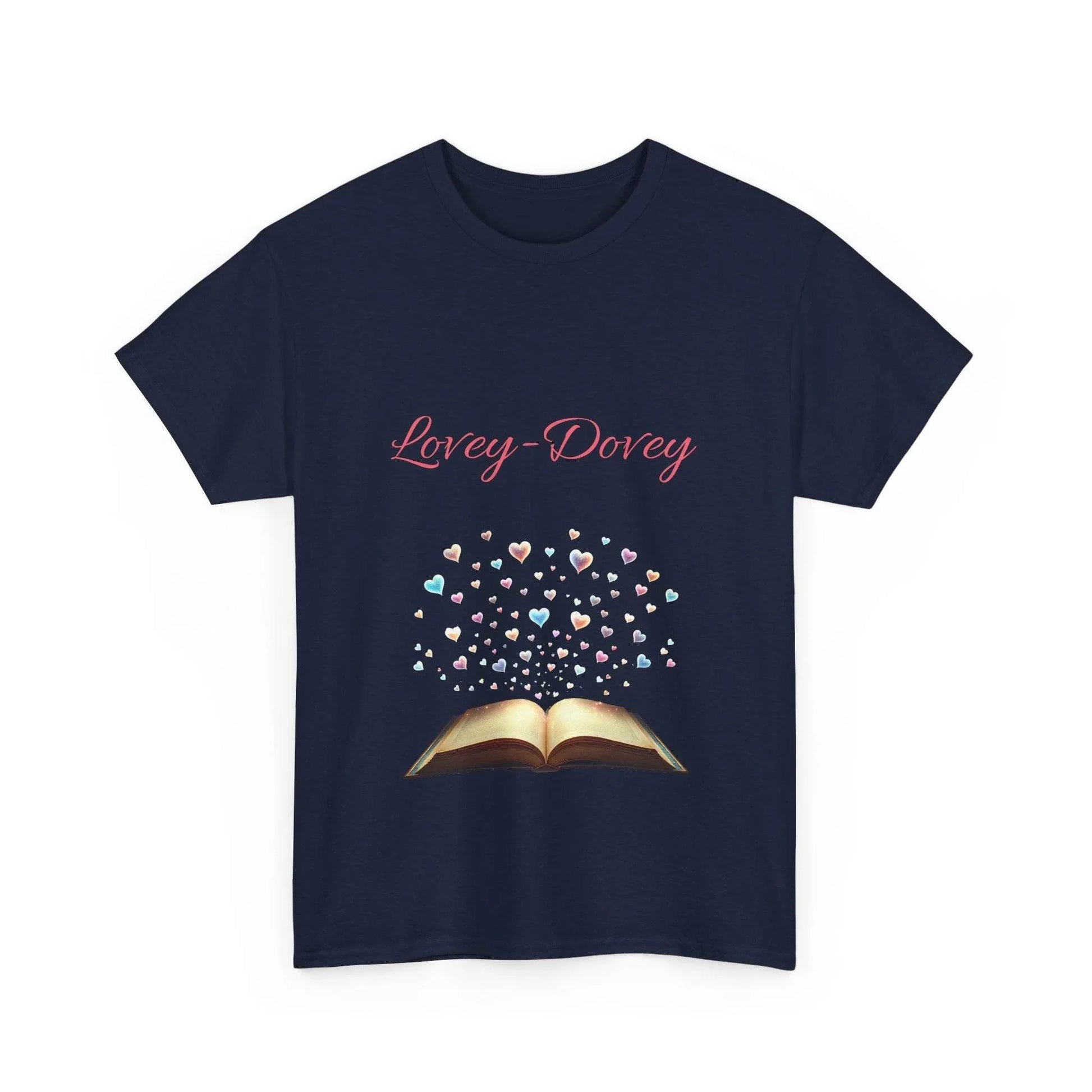 Lovey-Dovey - Unisex Heavy Cotton Tee - Sweet Romance - The Dreamer's Bookshop.