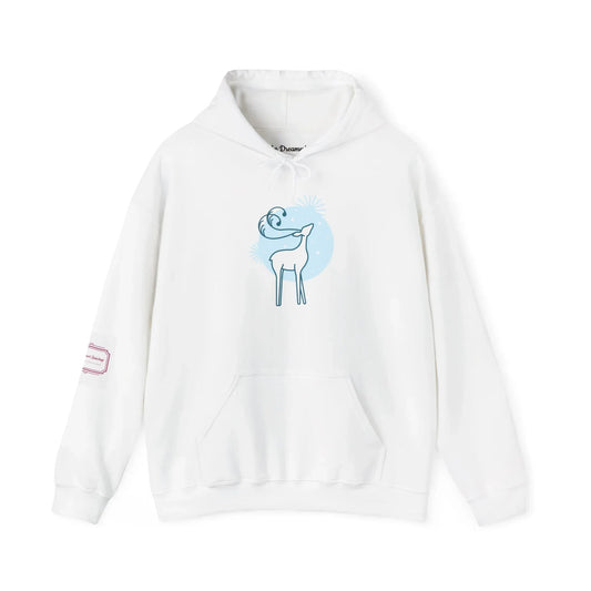 Christmas Deer Unisex Hooded Sweatshirt - Cozy Literary Apparel - The Dreamer's Bookshop.