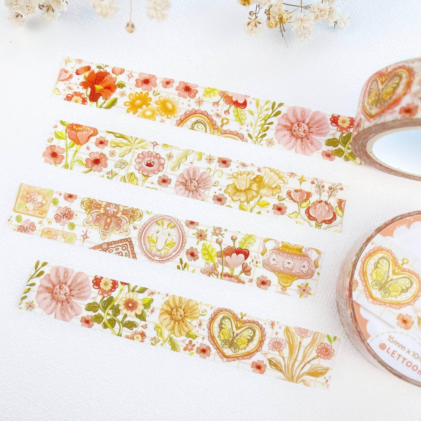 LETTOOn - Washi-tape - Romantische bloem - The Dreamer's Bookshop.