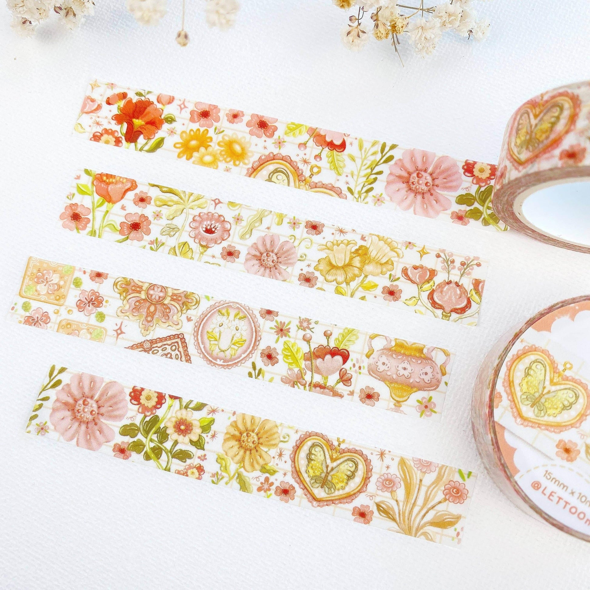 LETTOOn - Washi-tape - Romantische bloem - The Dreamer's Bookshop.