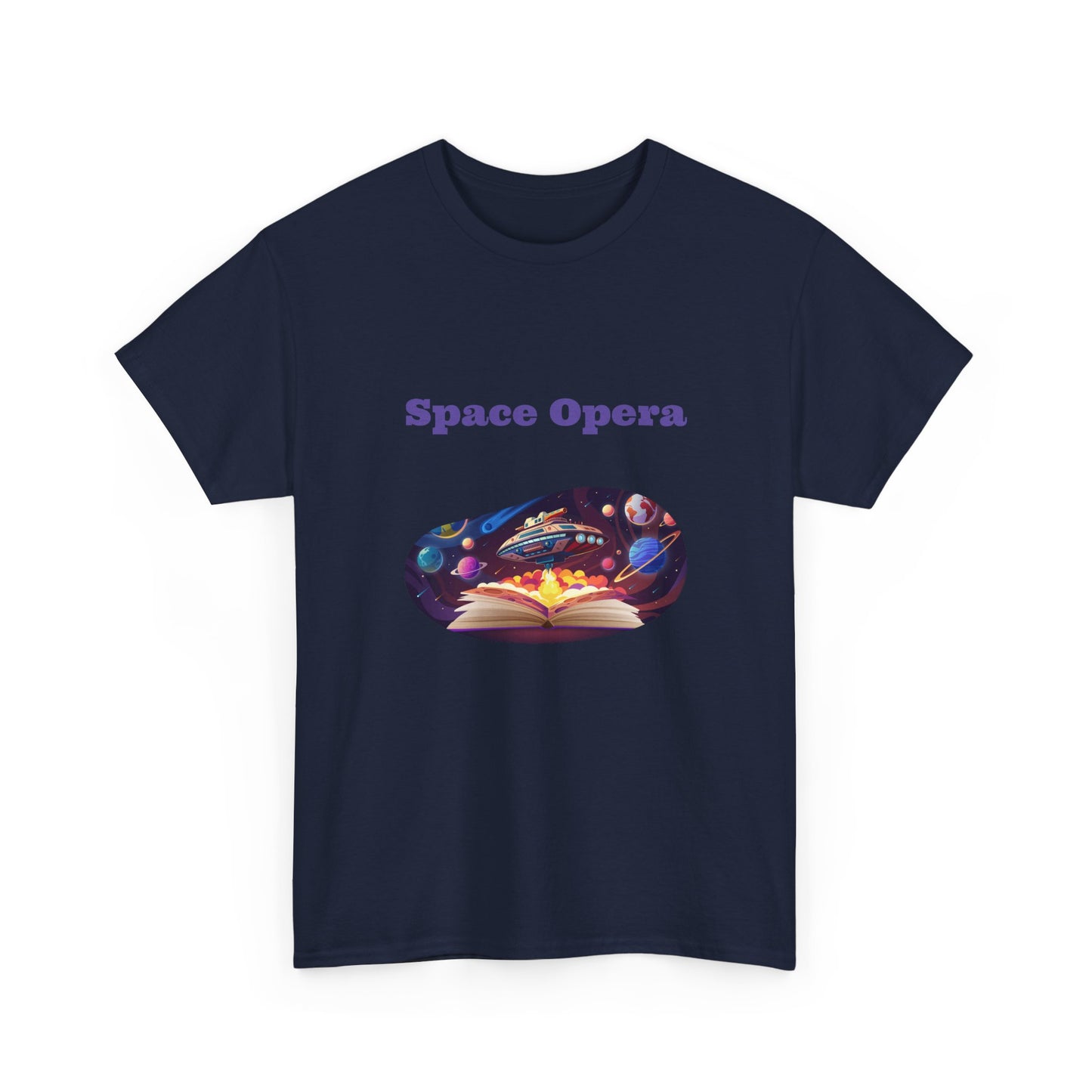 Space Opera -  Graphic Tee - Unisex Heavy Cotton T-Shirt Sci-Fi Books